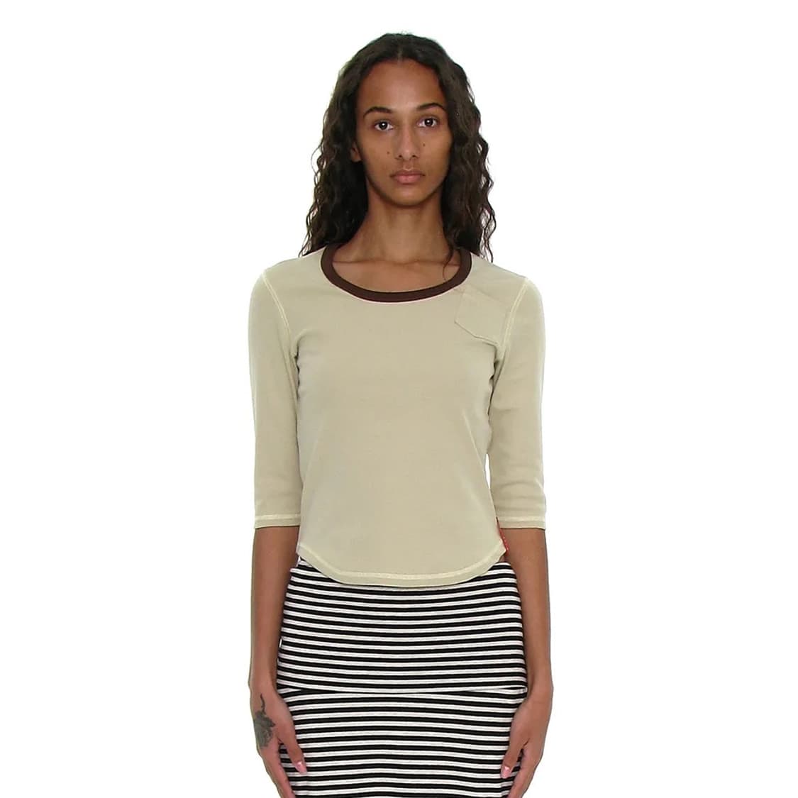 PWC 라운드넥 쓰리쿼터 슬리브 티_라이트 그린 상품이미지1