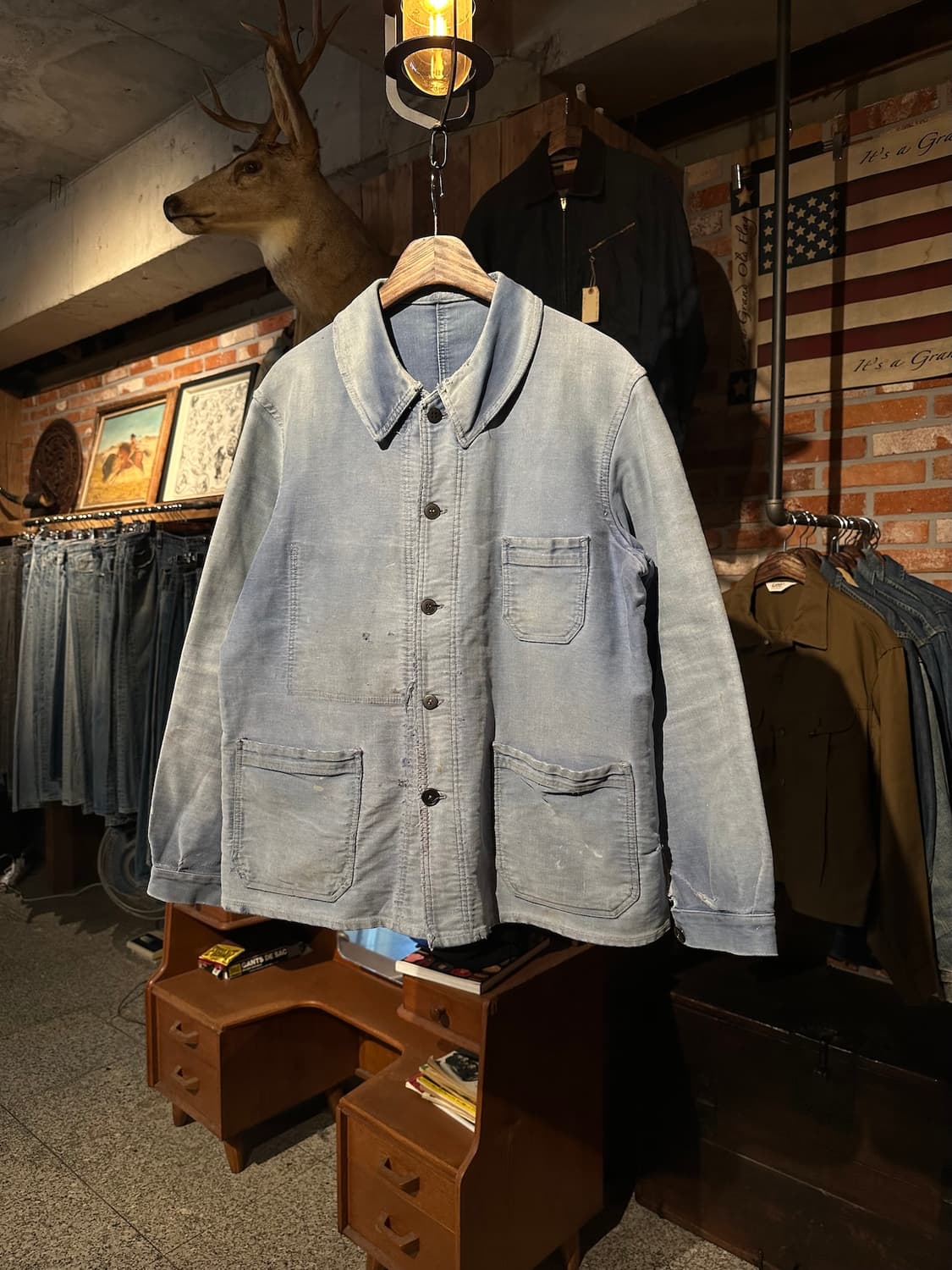40s 50s French Moleskin Work Jacket 상품이미지1