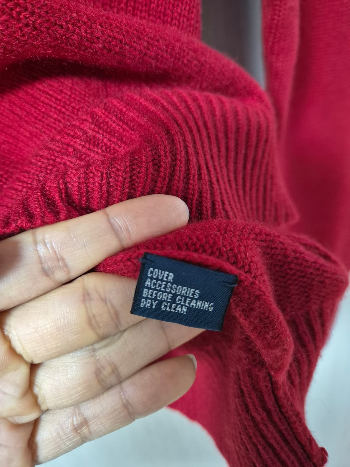 폴로 랄프로렌 캐시미어100프로 하프집업 레드 M 상품이미지6