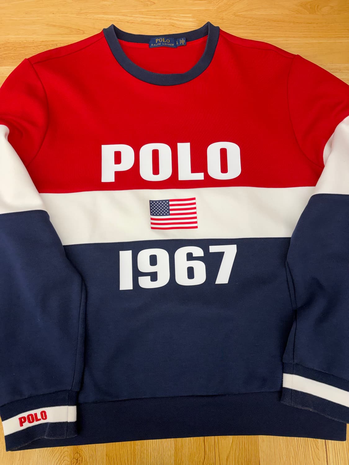 [L] 폴로 1967 맨투맨 레드/네이비 상품이미지1