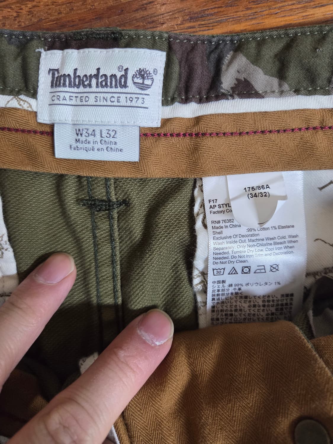 팀버랜드 슬림 테이퍼드 밀리터리 코튼 조거팬츠 34 상품이미지4