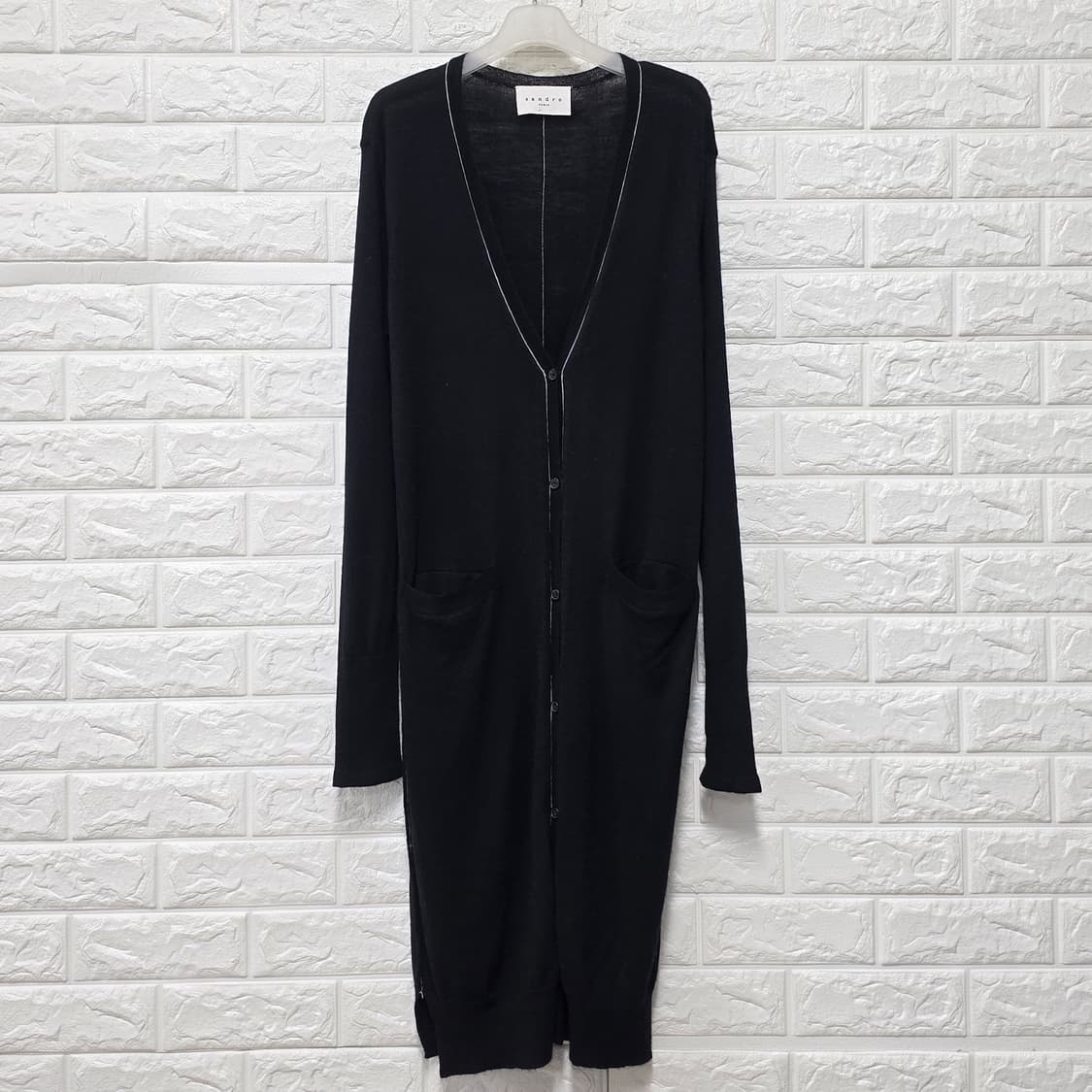 산드로 캐시미어혼방 블랙 롱 가디건 M 상품이미지1