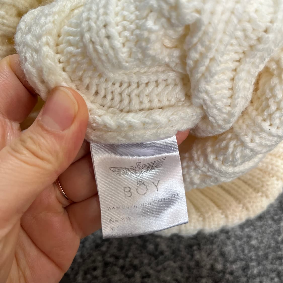 BOY 보이 방울 니트 비니 화이트 상품이미지3