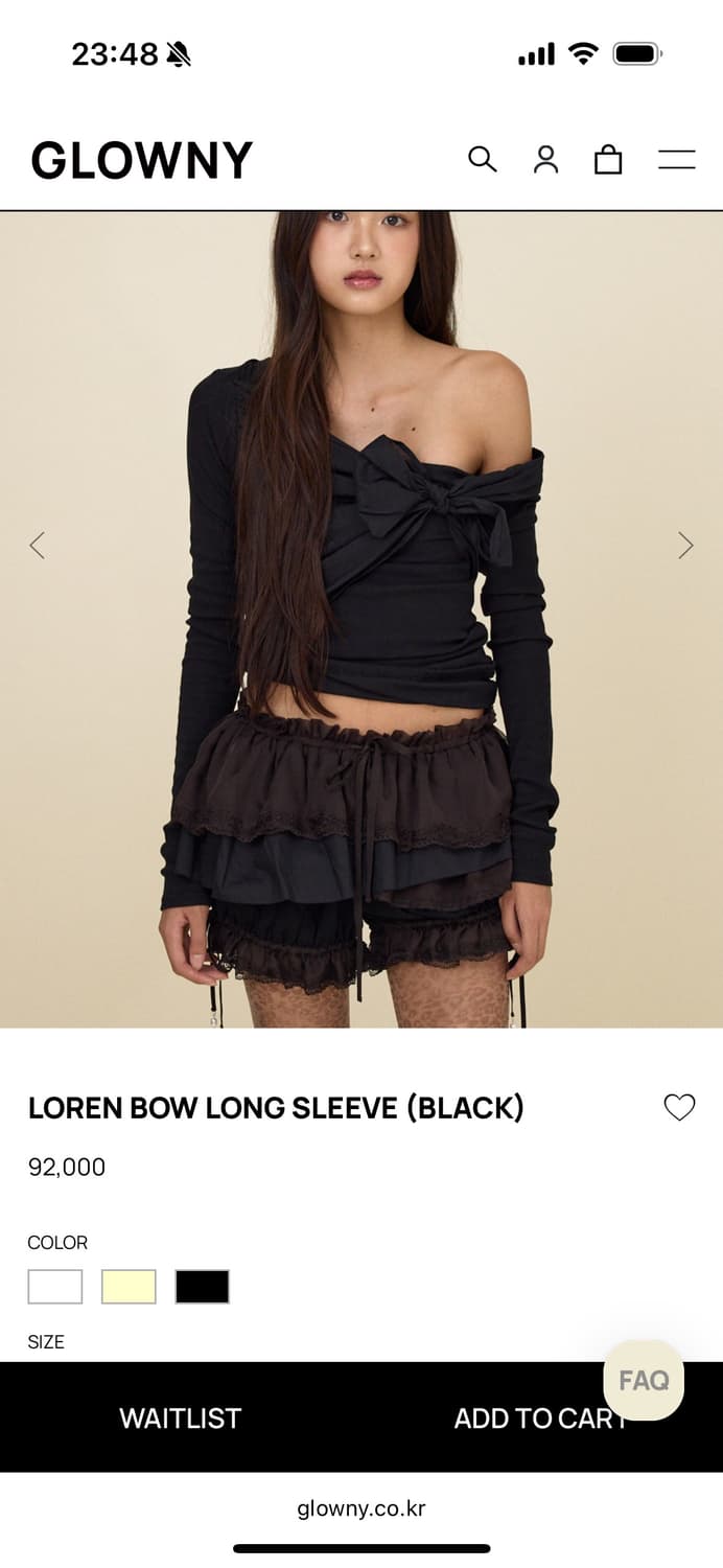 LOREN BOW LONG SLEEVE (BLACK) 상품이미지1