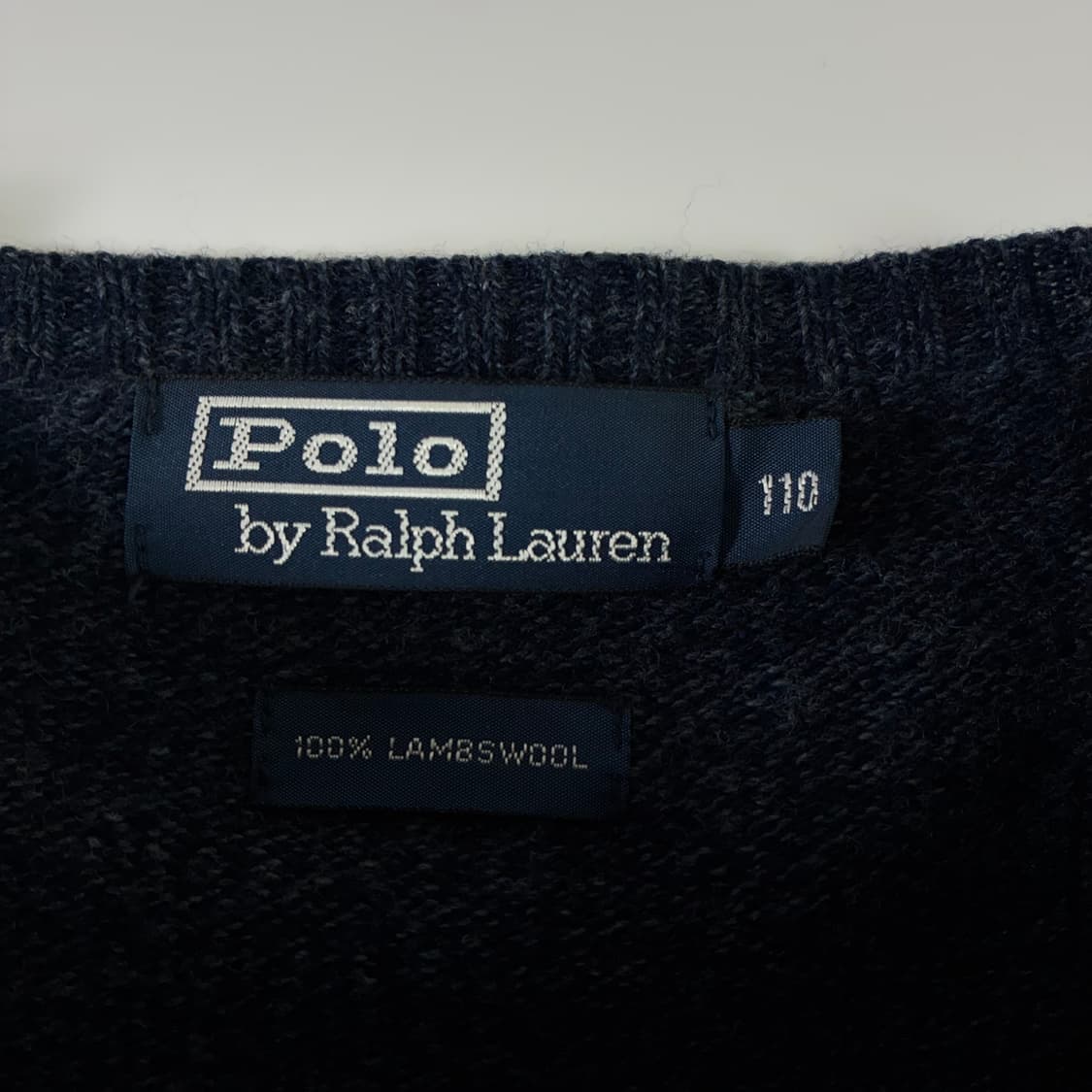 Polo  폴로 랄프로렌 90,s 자수 램스울 다크네이비 라운드 니트   상품이미지4