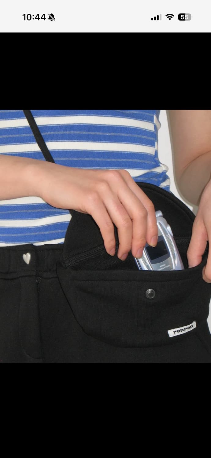 론론 미니 포켓 백 세트 블랙 롱스커트 새상품 상품이미지5