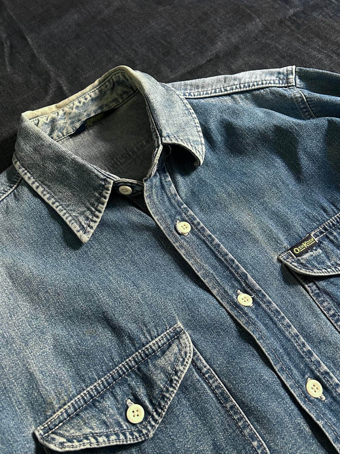 8~90s 오시코시 데님 워크 셔츠 상품이미지3