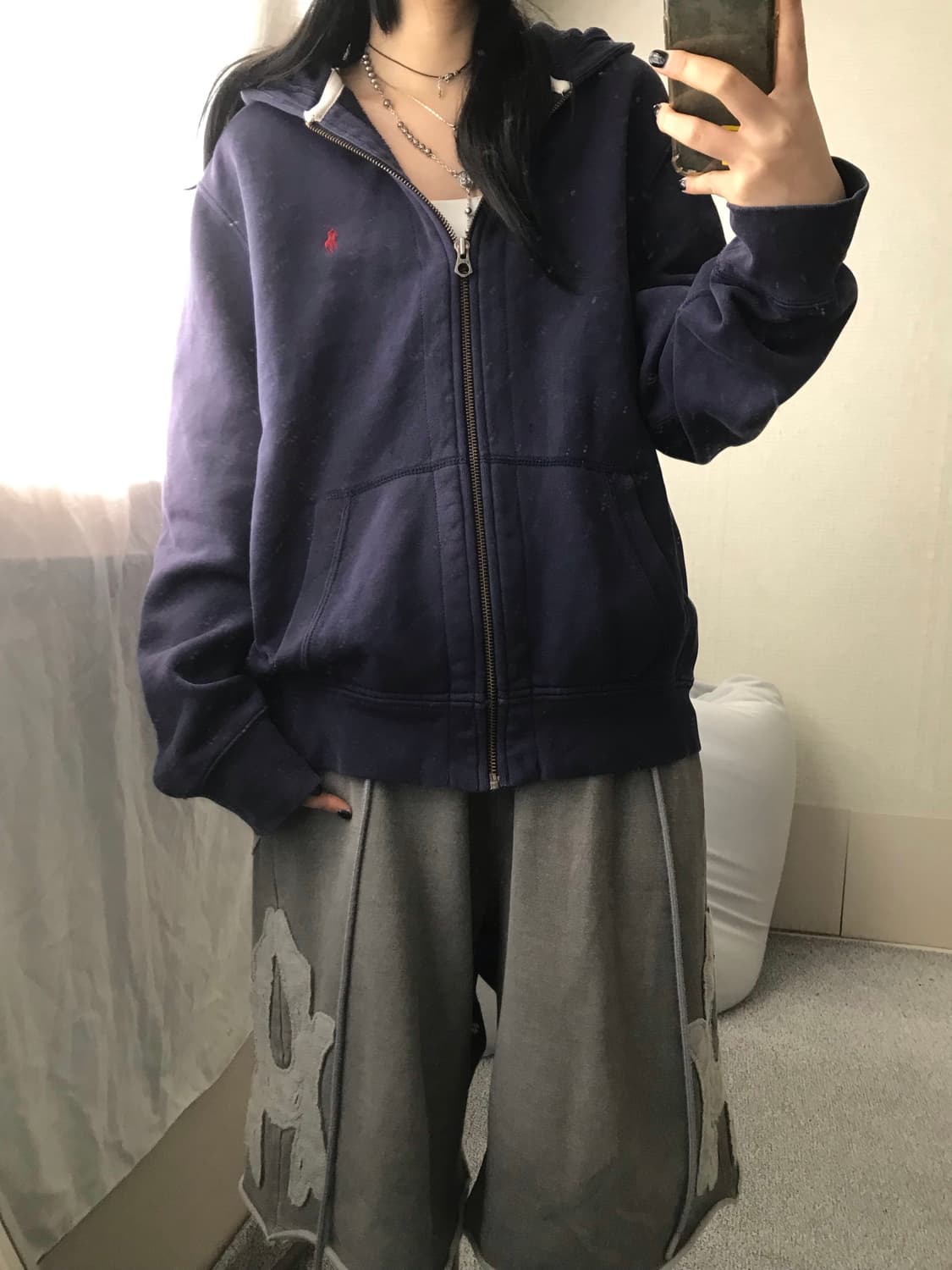 폴로 네이비 스웨트 후드집업 상품이미지3