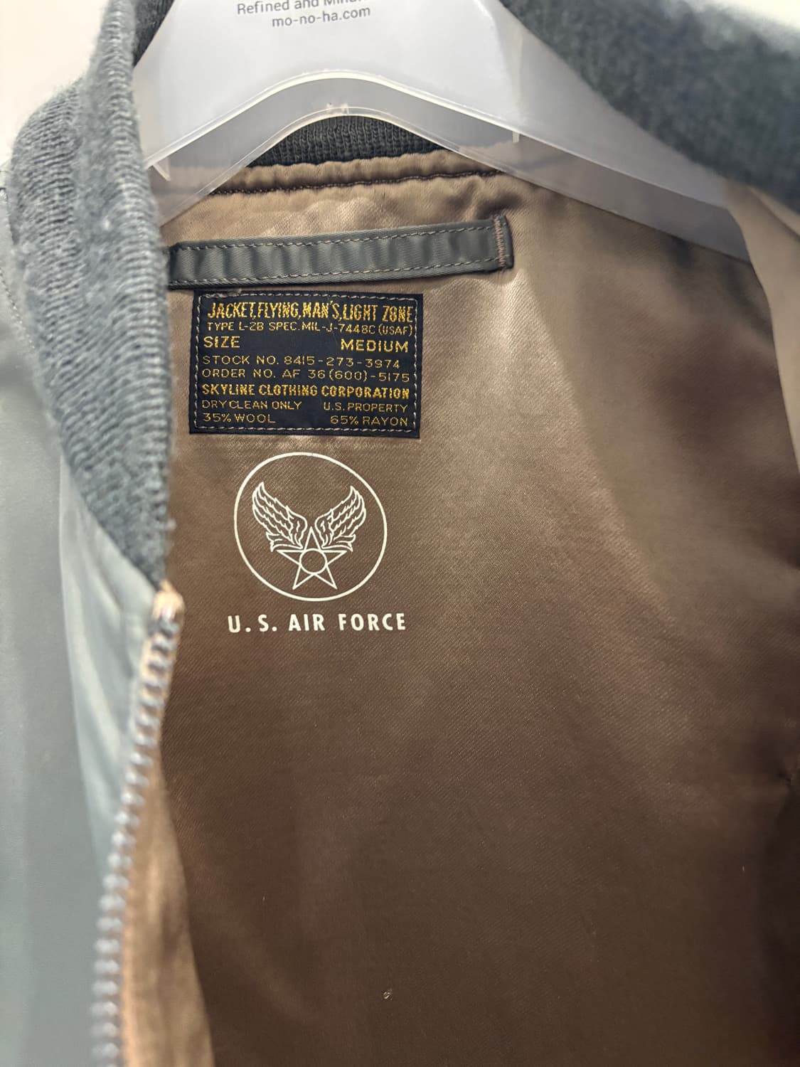 Buzz ricksons 버즈릭슨 ma-1 세이지그린 M 상품이미지7