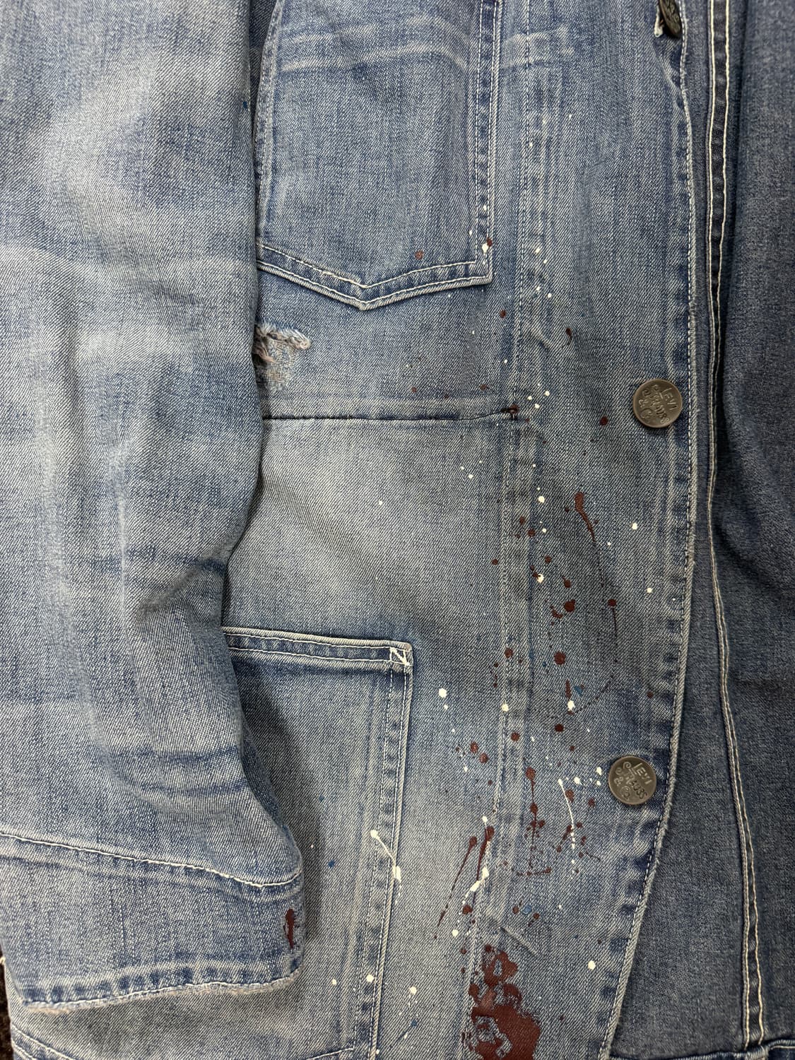 LVC 리바이스 페인티드 데님 초어 자켓 L rrl 상품이미지2