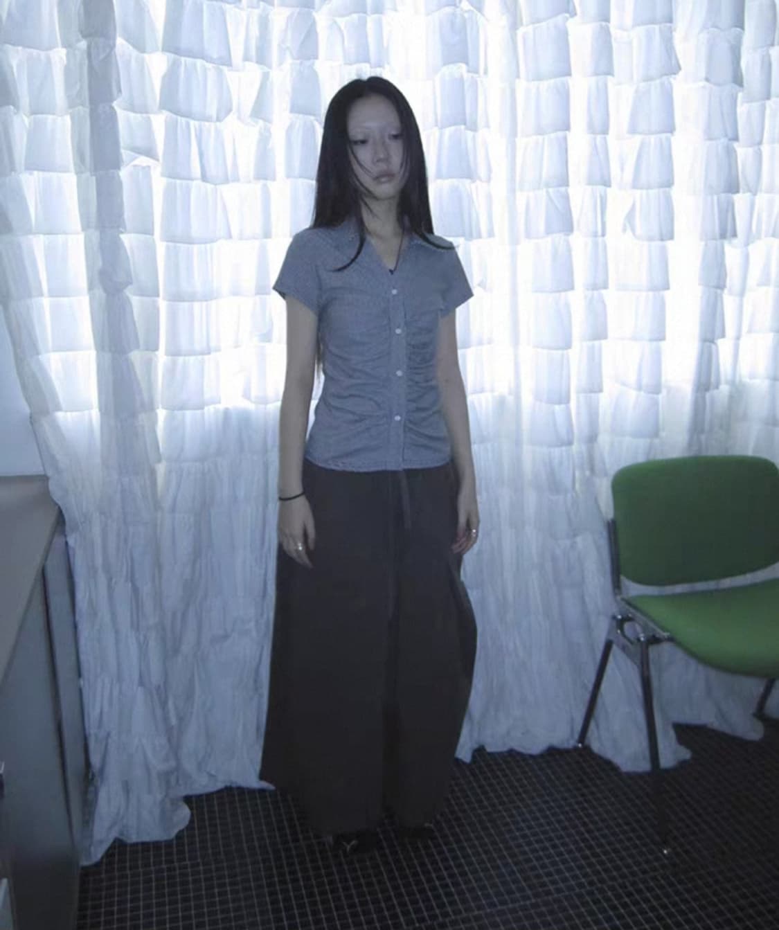 코디세트가격> Ang project 셔링 반팔 블라우스 + 카고 치마바지 상품이미지9