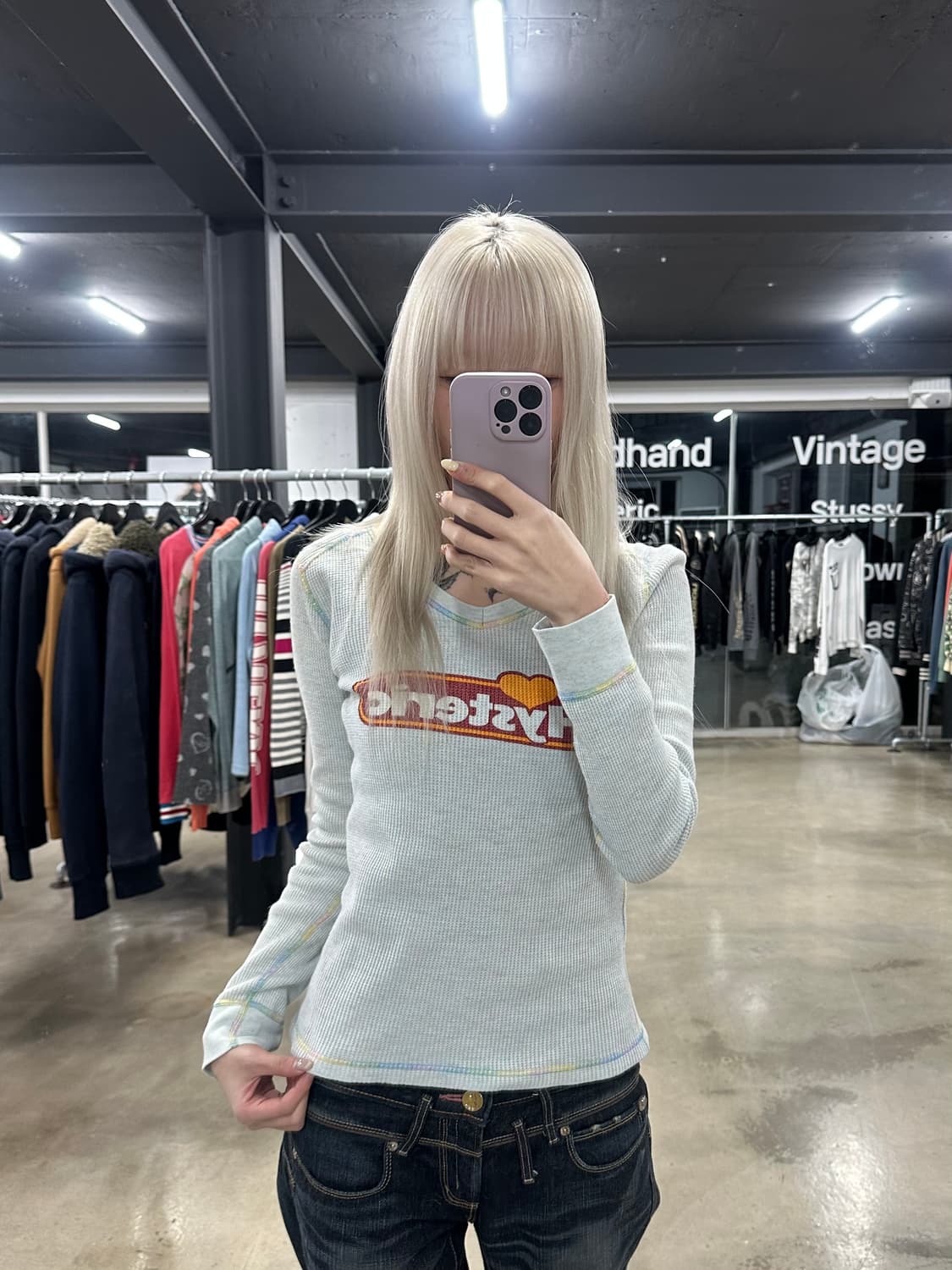 히스테릭 글래머 슬림핏 글리터 골지 니트 상품이미지1