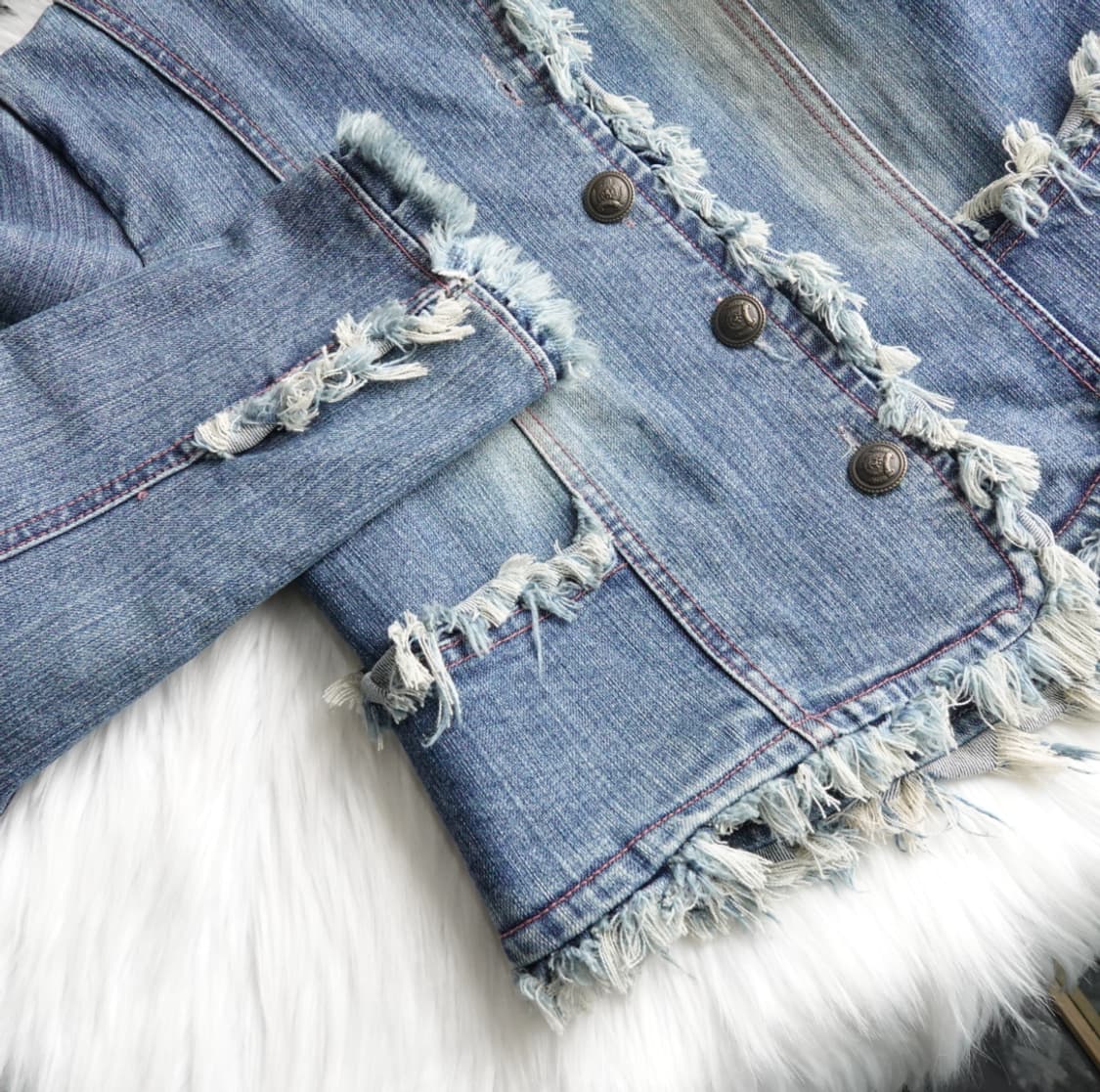 빈티지 프린지 디테일 크롭 데님 자켓 1917 상품이미지5