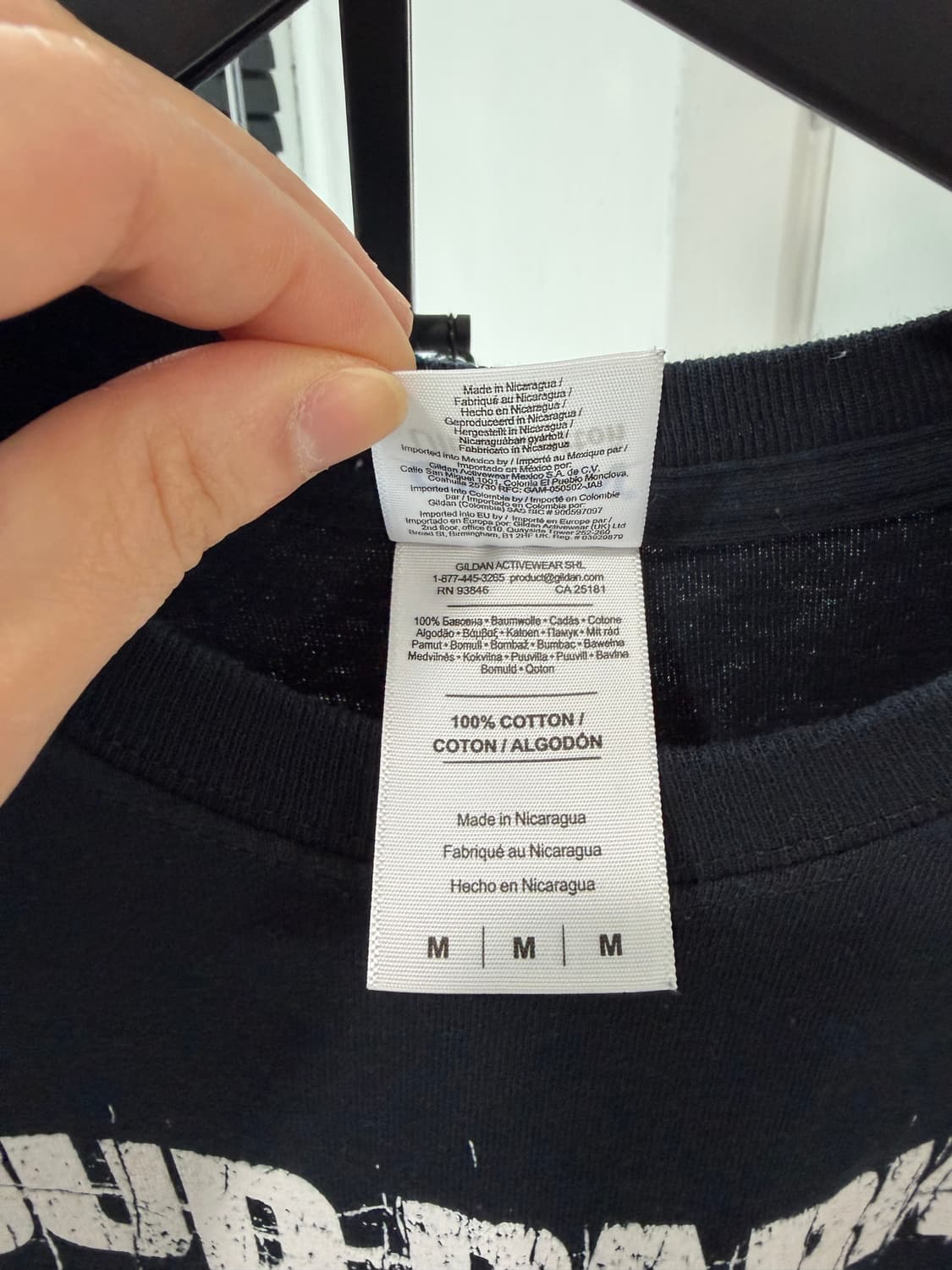 길단 빈티지 프린팅 블랙 티셔츠 락스타일 텍스트 상품이미지5