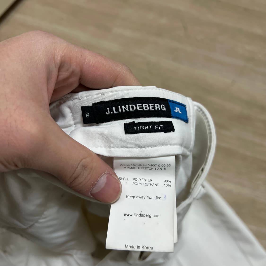 제이린드버그 남성 골프웨어 타이트핏 골프바지 스판팬츠 [화이트] 30 상품이미지5