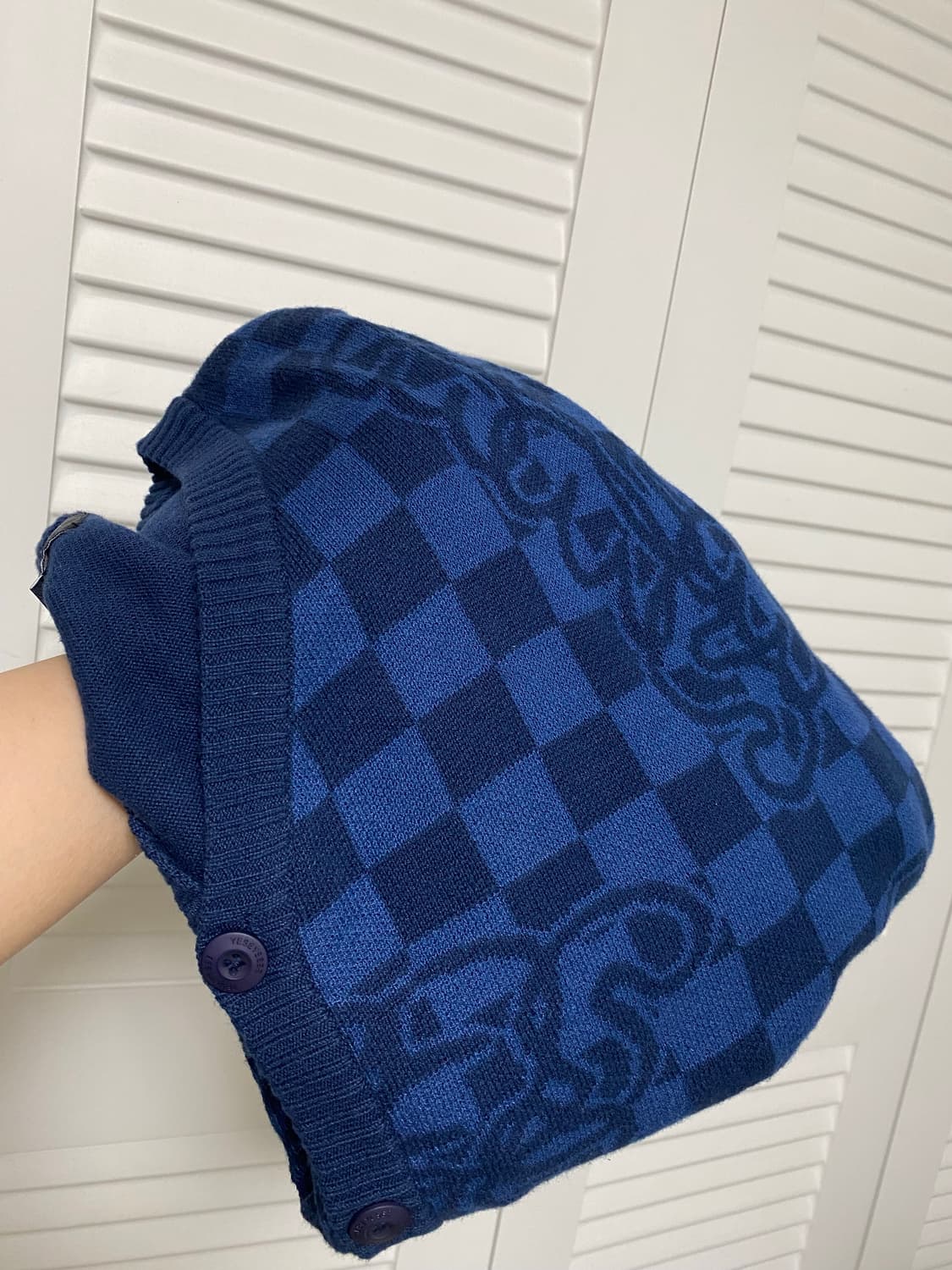 예스아이씨 체커보드 가디건 네이비 m 상품이미지3