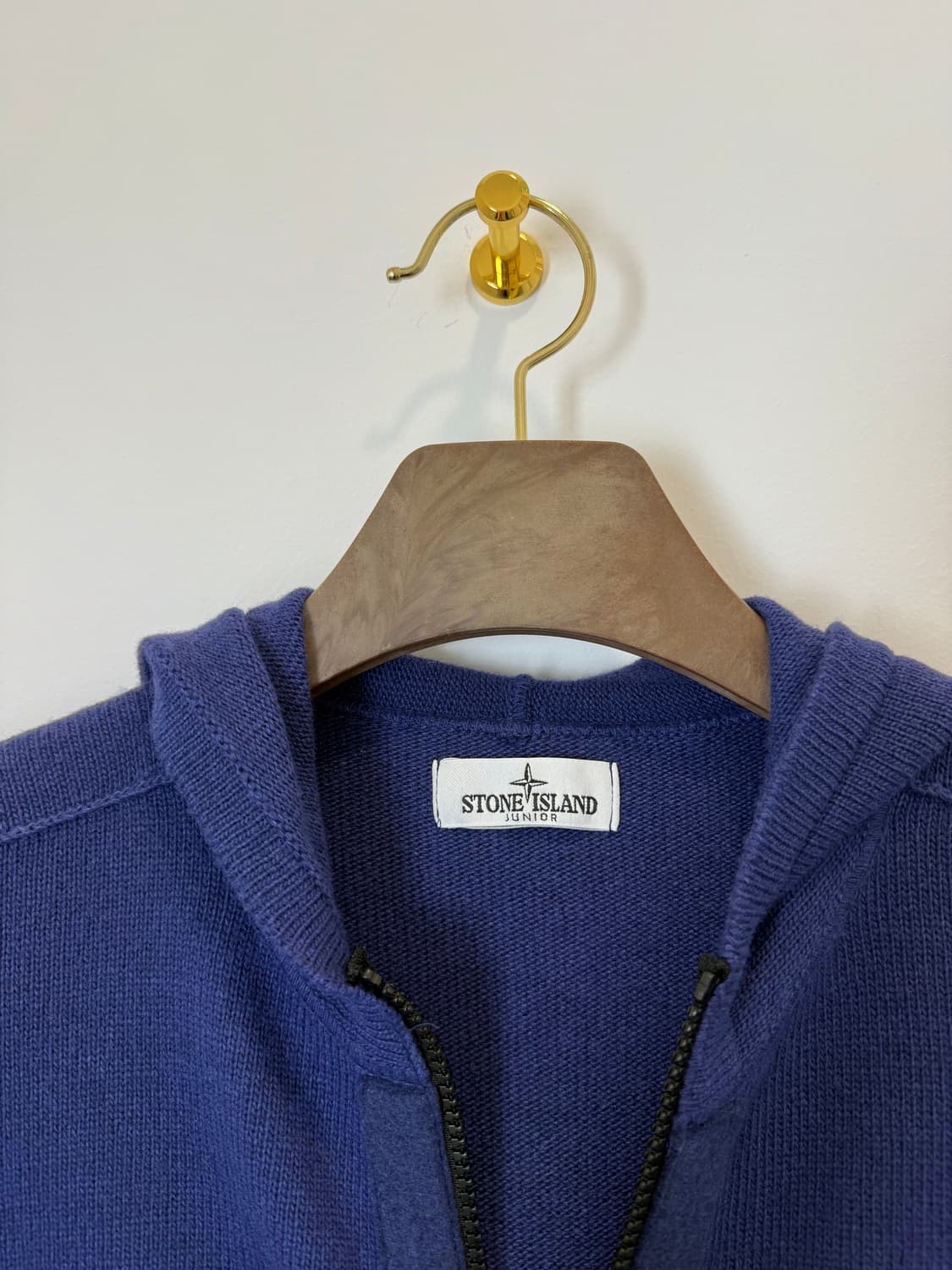스톤아일랜드 주니어 니트 후드집업 블루 상품이미지4