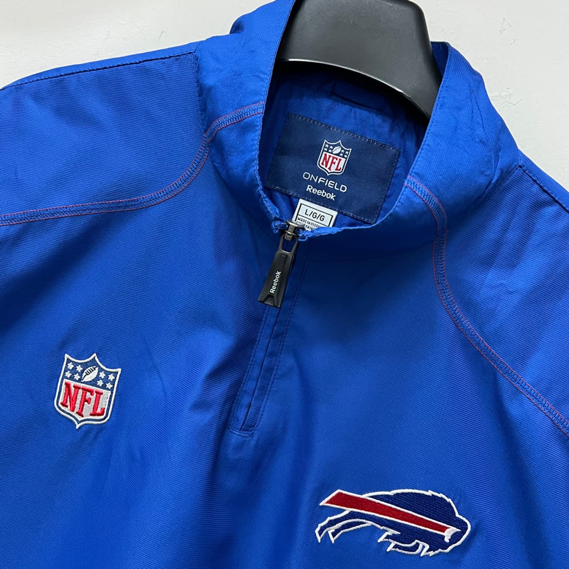 리복 x NFL 버팔로 빌스 반집업 바람막이 자켓 L 상품이미지4