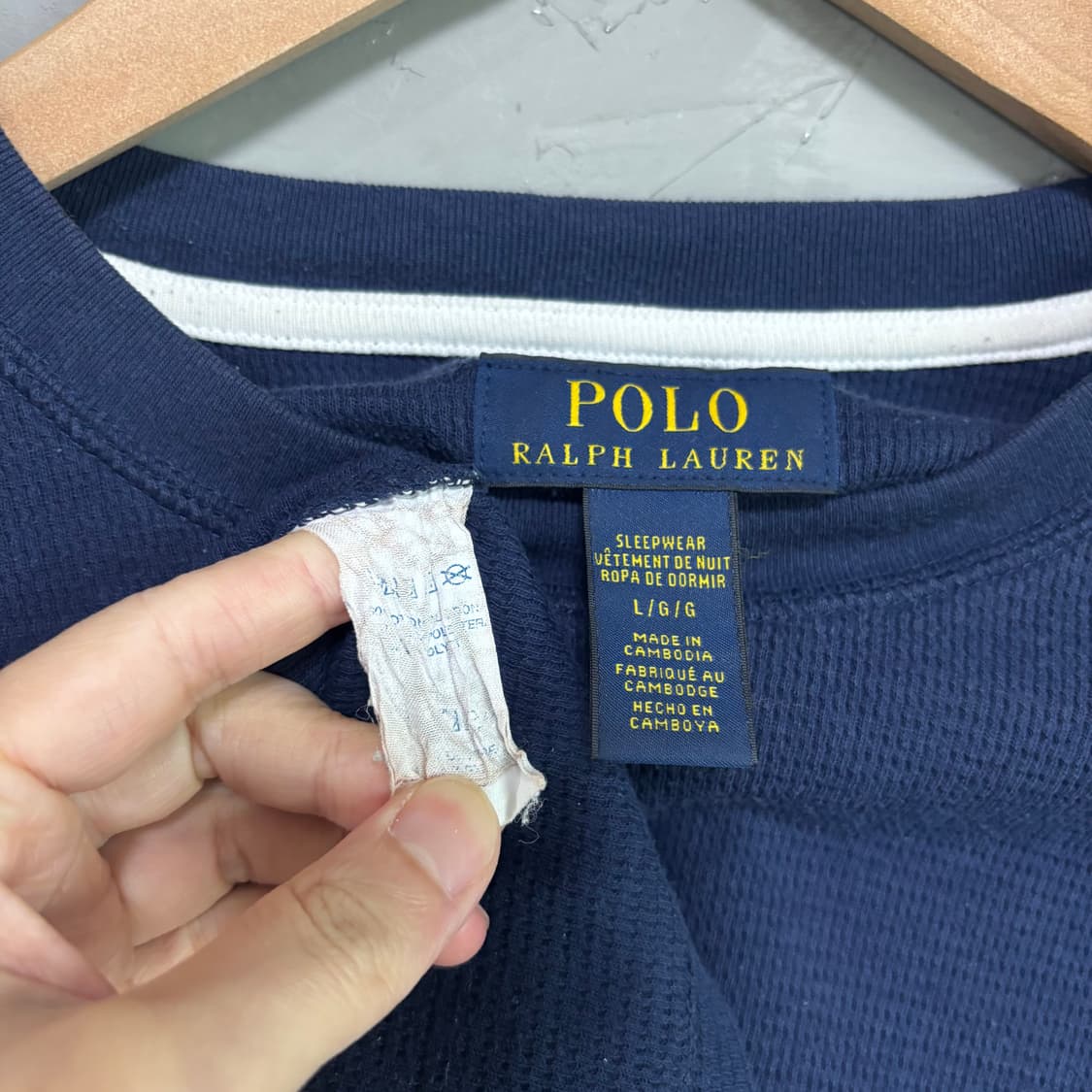 폴로 랄프로렌 와플 롱슬리브 네이비 상품이미지3