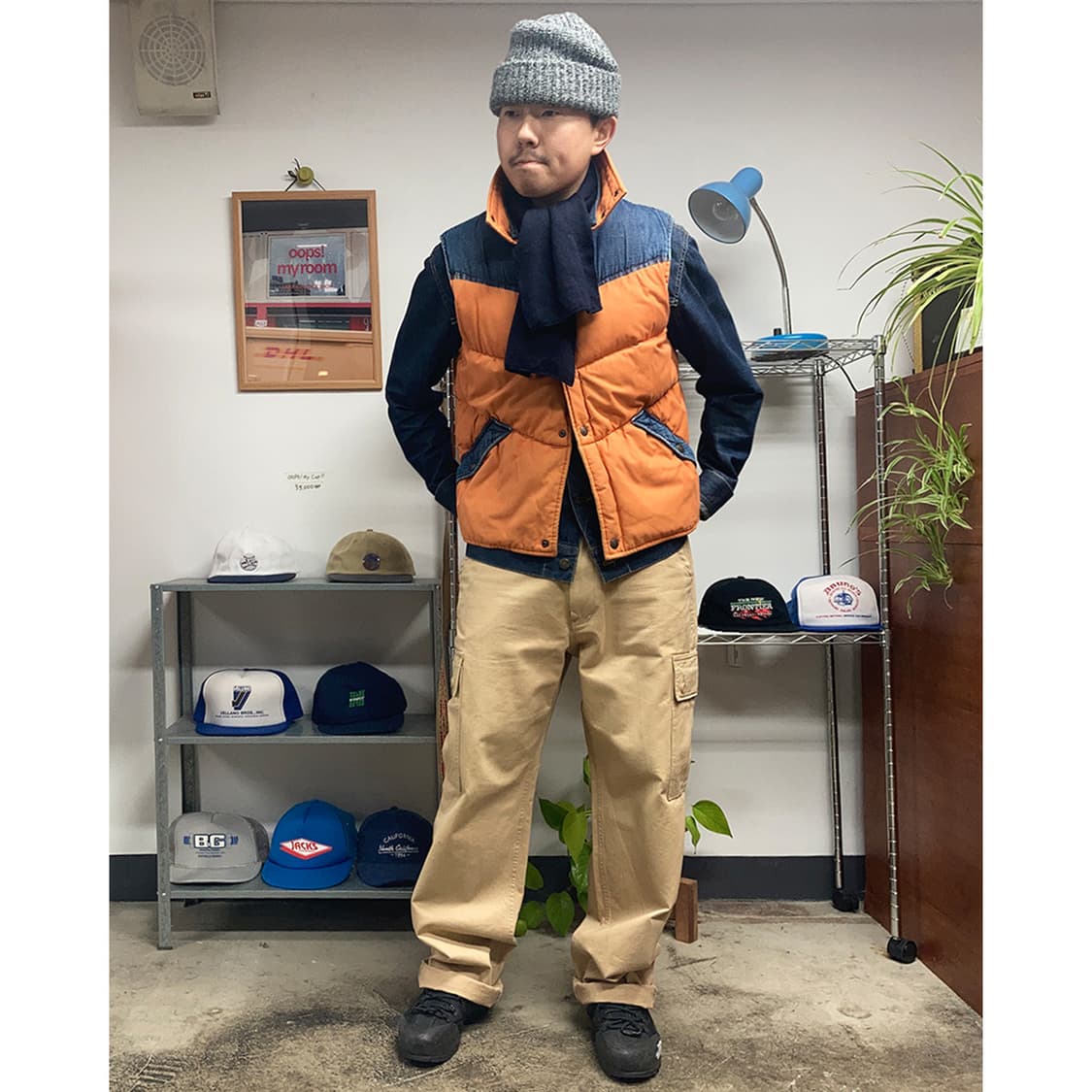 00's 리바이스 레드 데님 다운 베스트 상품이미지8