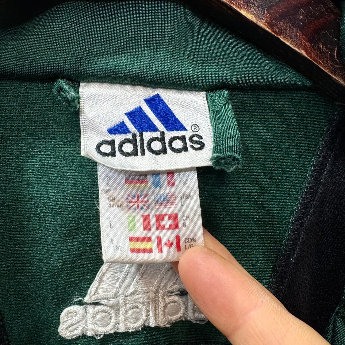 90s 아디다스 녹검 삼선 져지 트랙탑 (XL)   상품이미지6