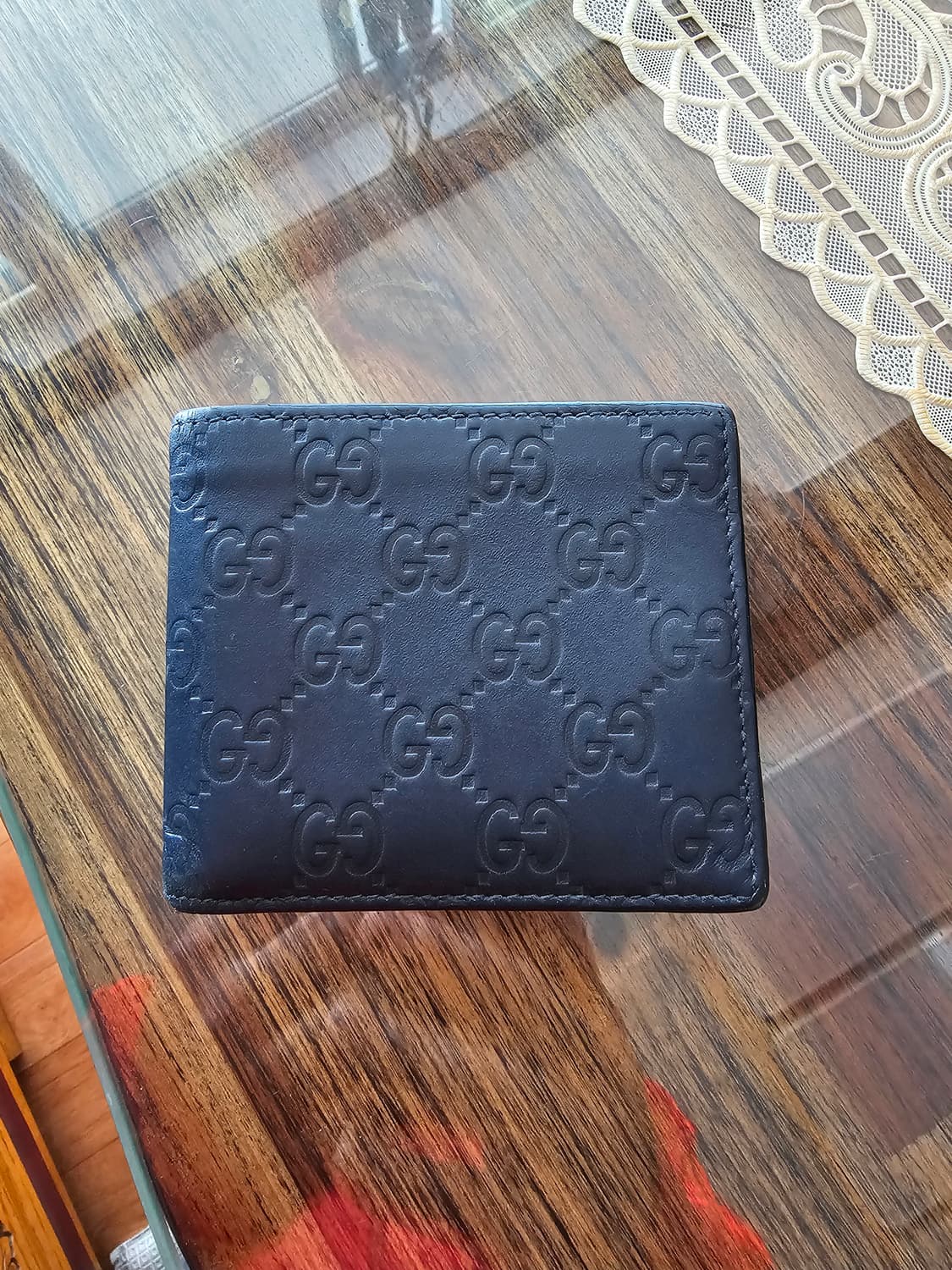 (정품) 구찌 시그니처 시마반지갑/365466/네이비 색상/개인 상품이미지1