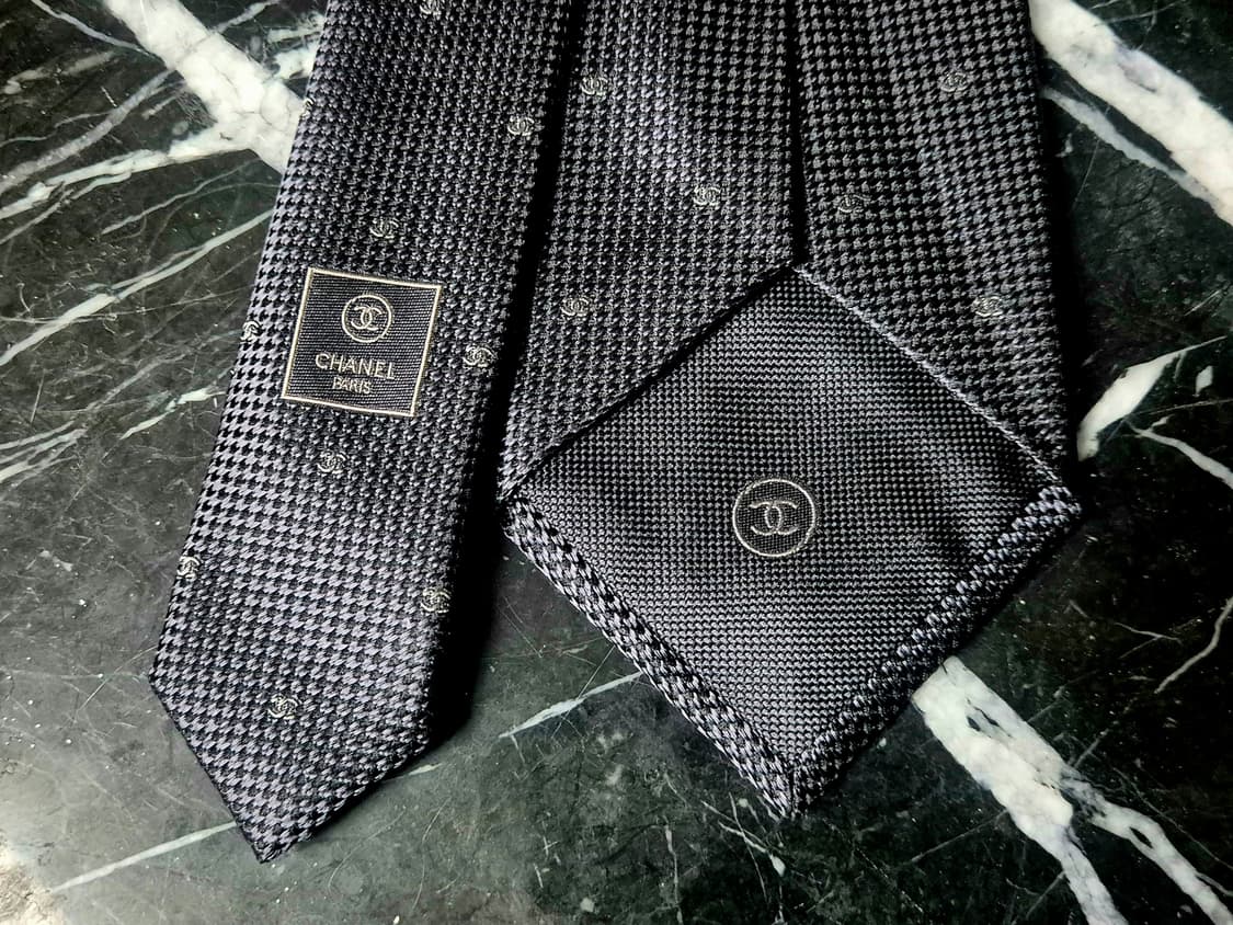 샤넬 타이 넥타이 네이비 상품이미지4
