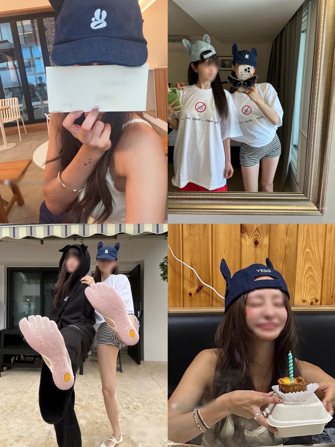 데님 블루  예그 트위스트 윙 캡 볼캡 모자  상품이미지2