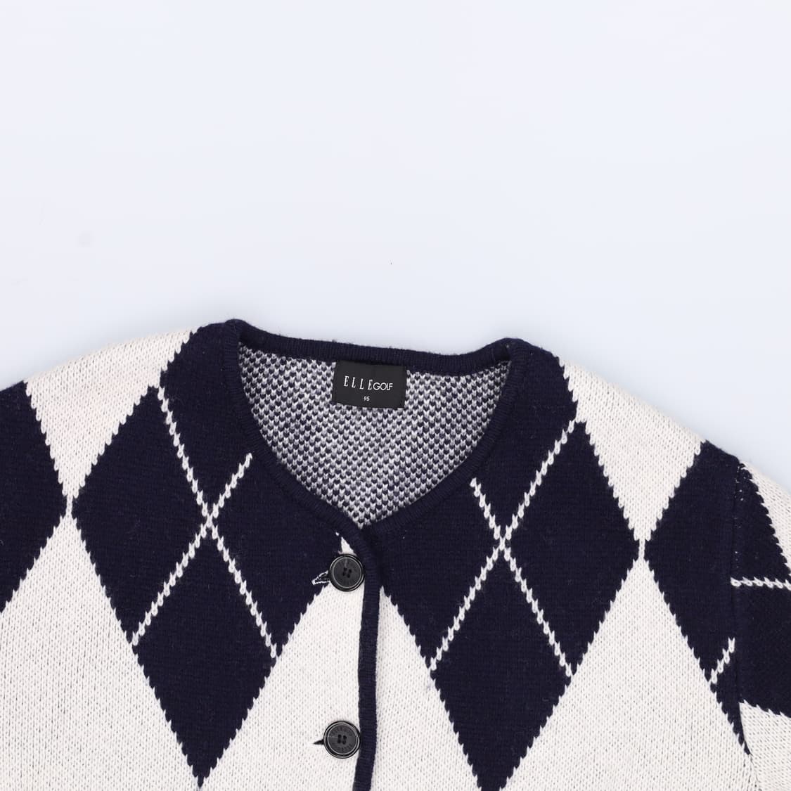 95 엘르 여성 아가일 가디건 0408H1 상품이미지3