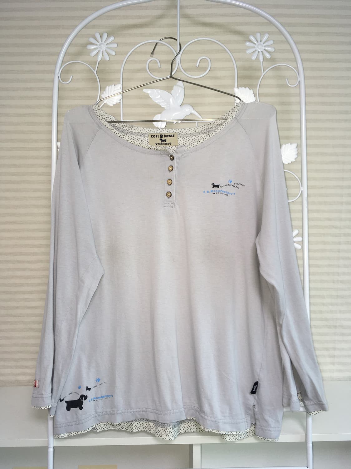 jpn vintage 스카이 블루 단추 긴팔 티셔츠 y2k 스트릿 일본빈 상품이미지4