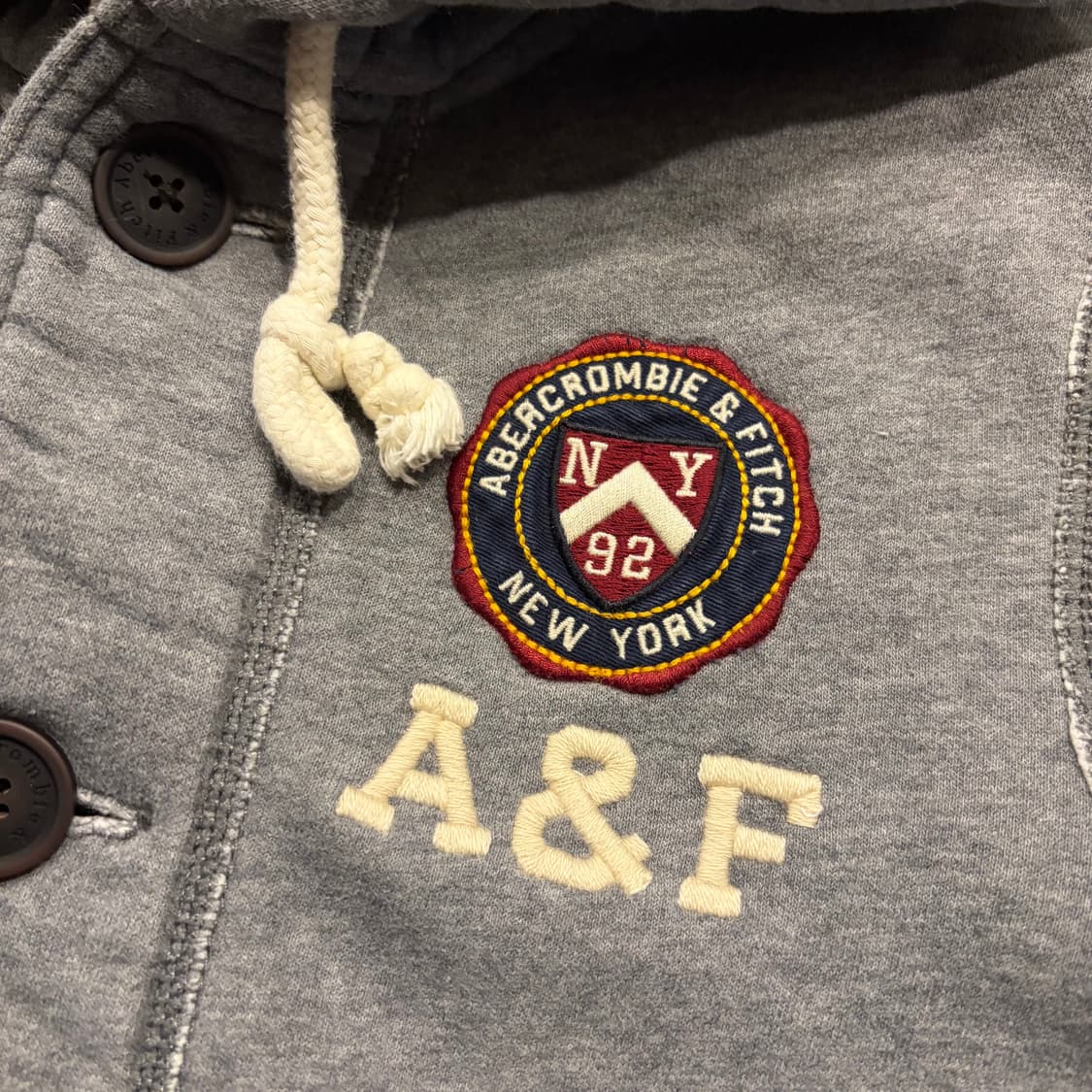 [S] 아베크롬비 버튼 회색 후드 집업 C632 상품이미지4