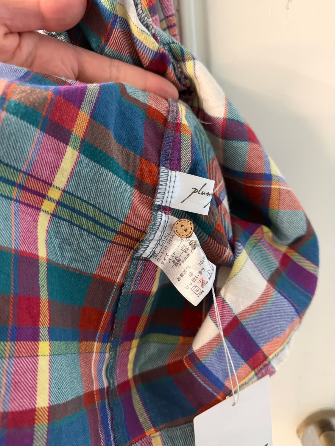 일본빈티지 하구미 체크 레이스 셔츠원피스 상품이미지8