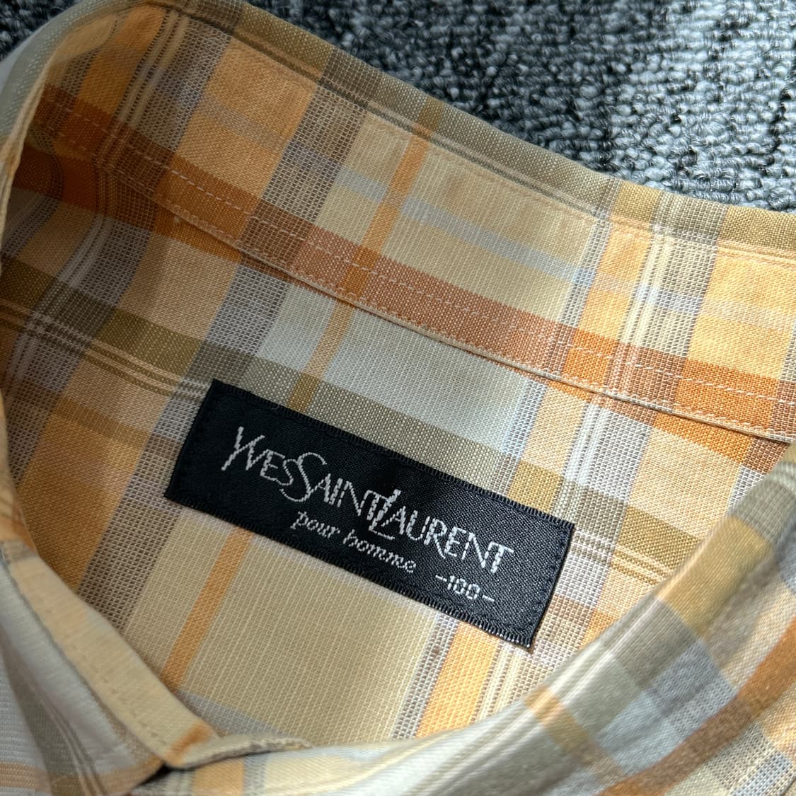 입생로랑 옐로우 체크 패턴 셔츠 상품이미지8