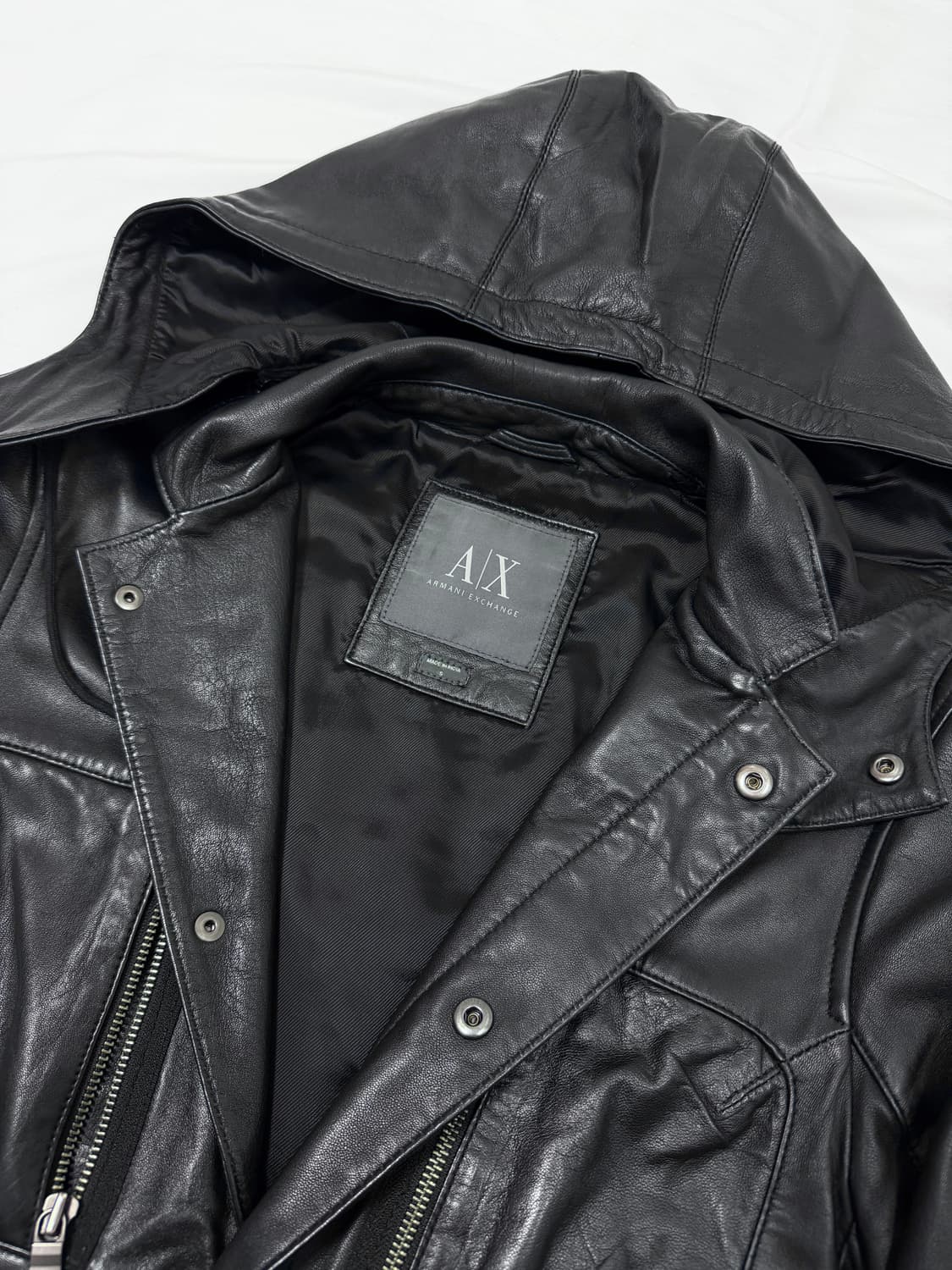 아르마니 익스체인지 레더 후드 자켓 상품이미지5