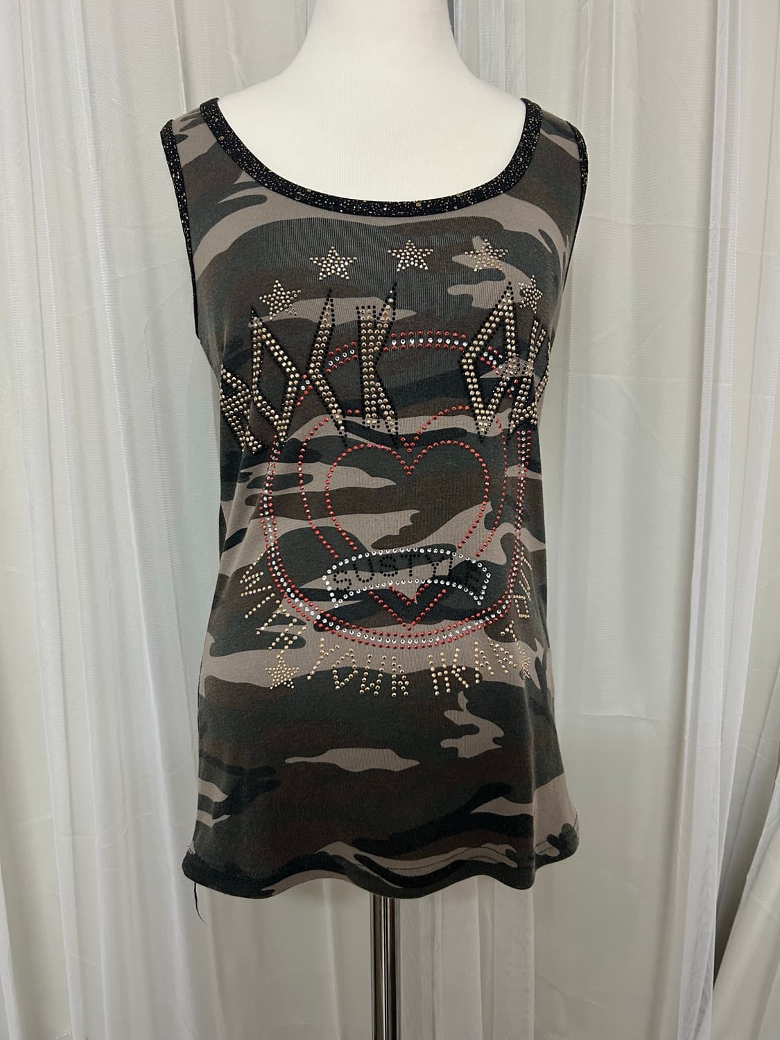 Y2K 펑투케 카모큐빅스터드 나시 슬리브리스 상품이미지1