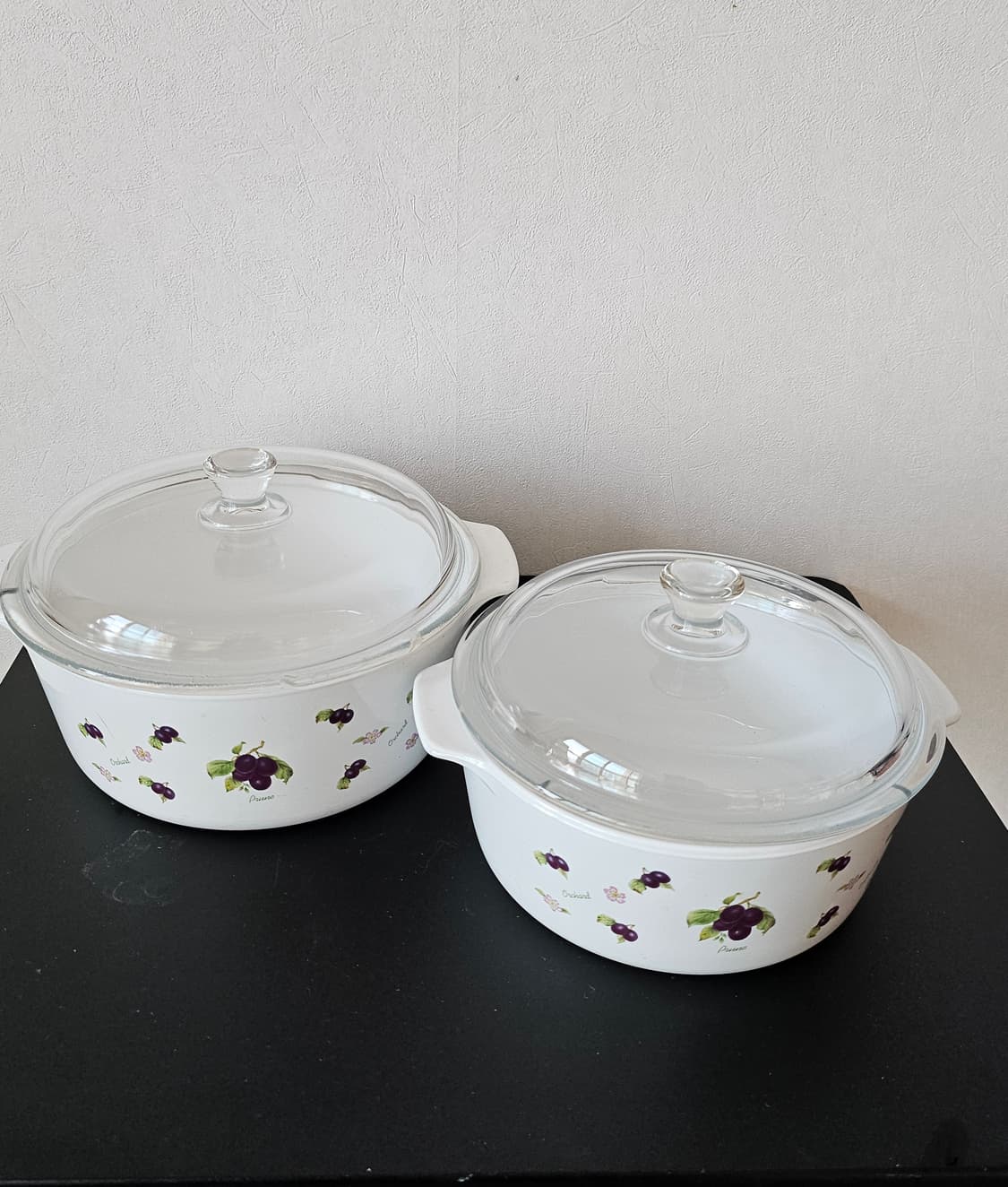 프랑스 루미낙 비트로플람 프룬(자두)빈티지 내열냄비 2종세트 상품이미지2