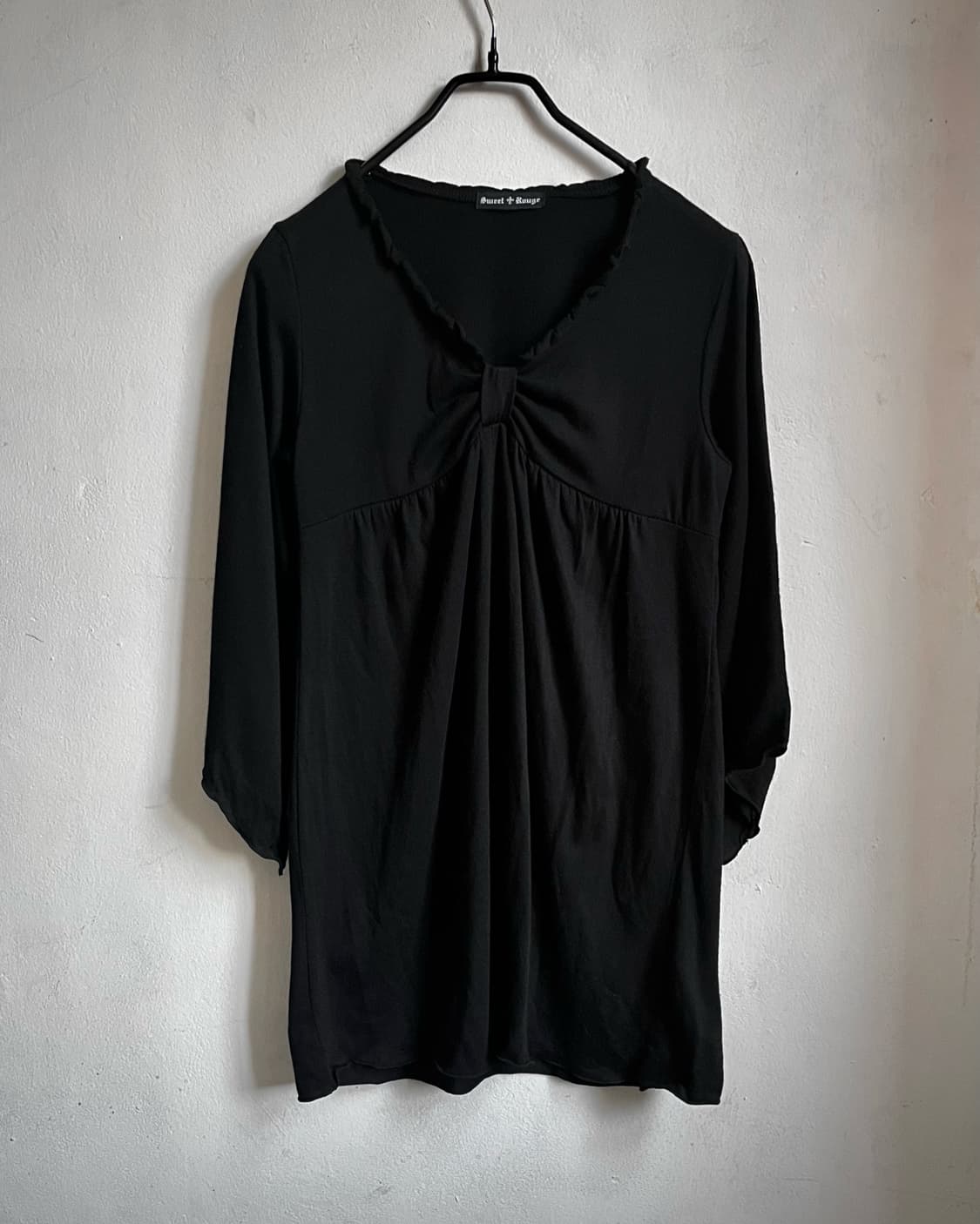 Sweet Rouge Gothic Ribbon Shirring Top 상품이미지3