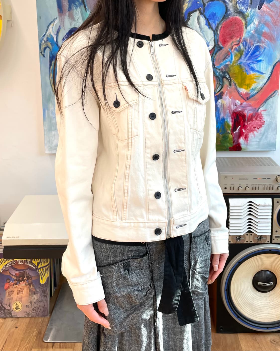 [S] 컬렉션프리베 데님 레더 자켓 상품이미지3