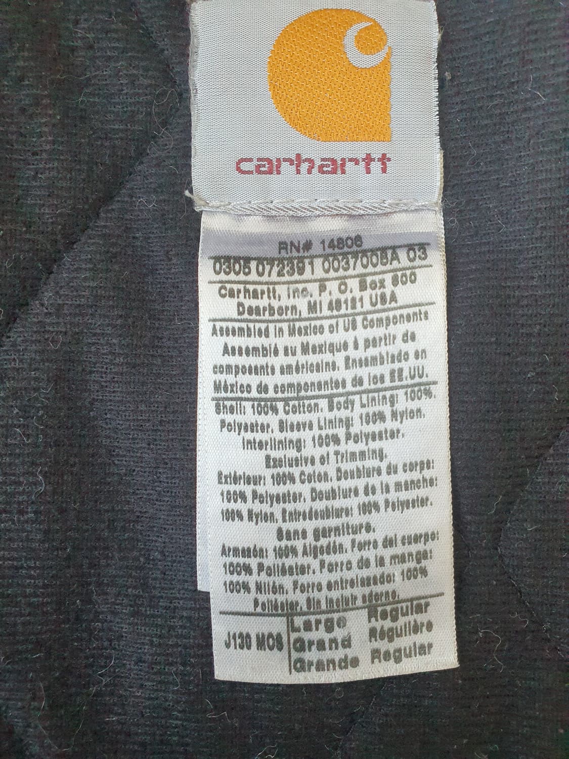 칼하트 J130 MOS 모스그린 L사이즈 상품이미지6