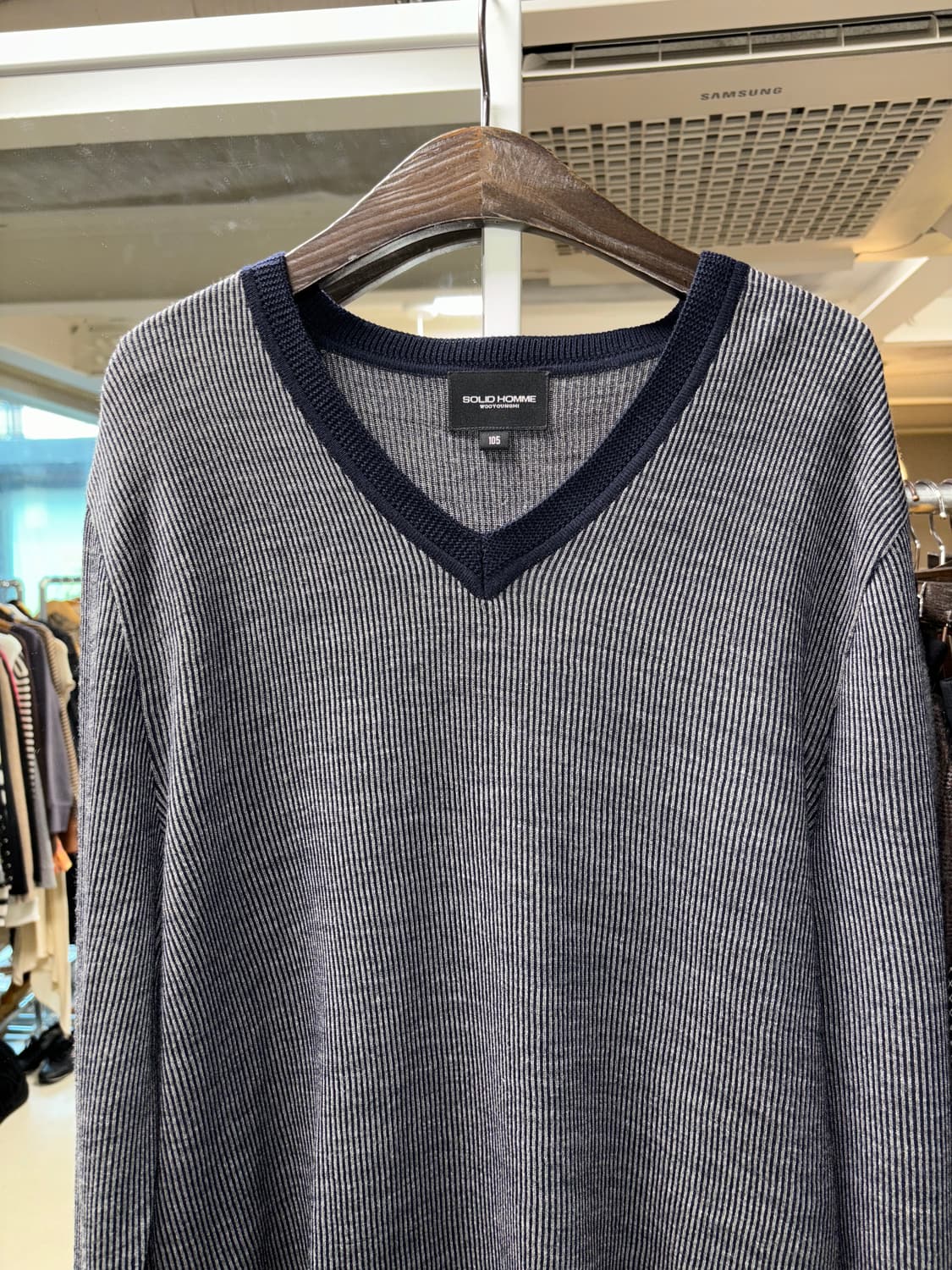 솔리드 옴므 브이넥 울니트 상품이미지5