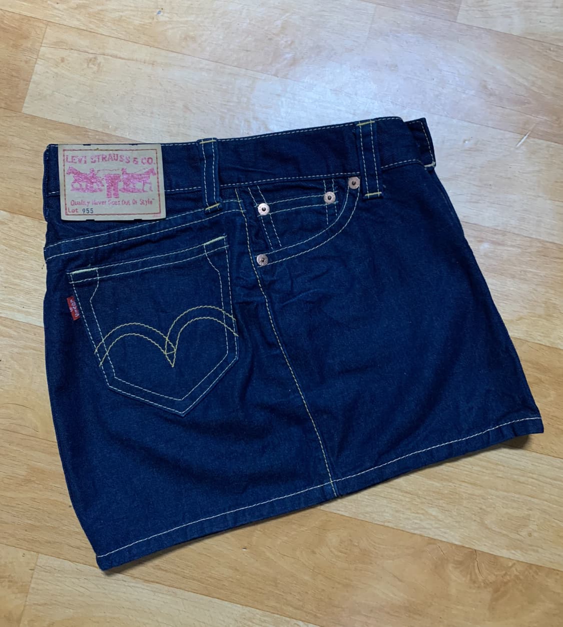 LEVIS TYPE1 리바이스 타입원 955 크러시트 워시 데님 스커트 상품이미지2