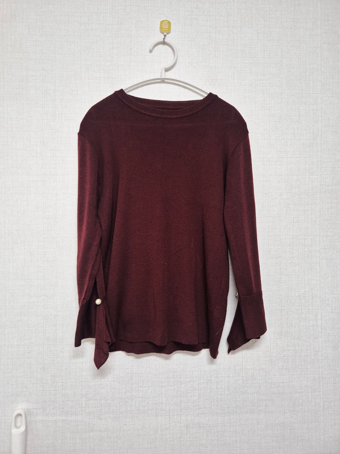버건디 벨소매 니트 상품이미지1