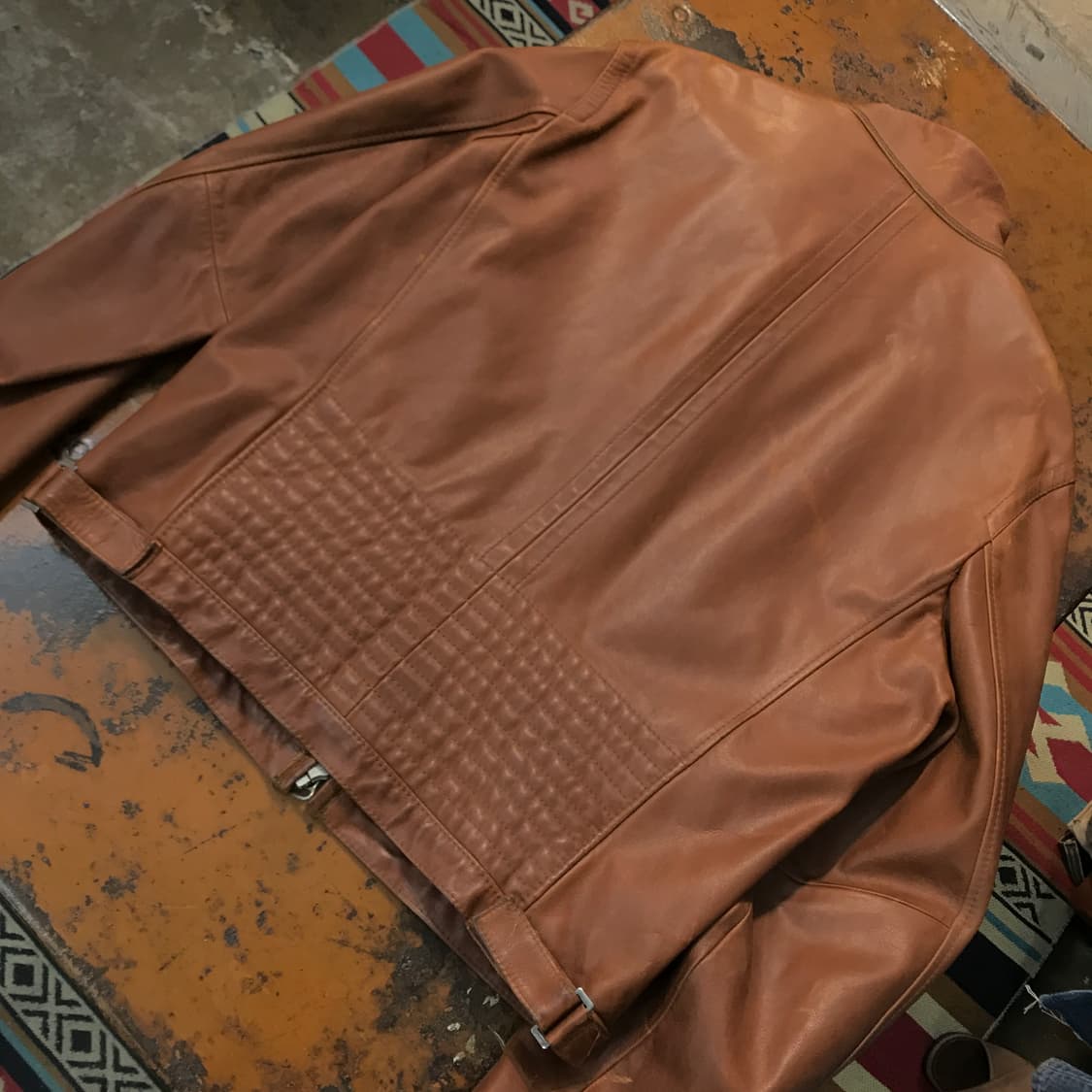 휴고 보스 소가죽 브라운 집업 레더 자켓 남성 105 사이즈 상품이미지8