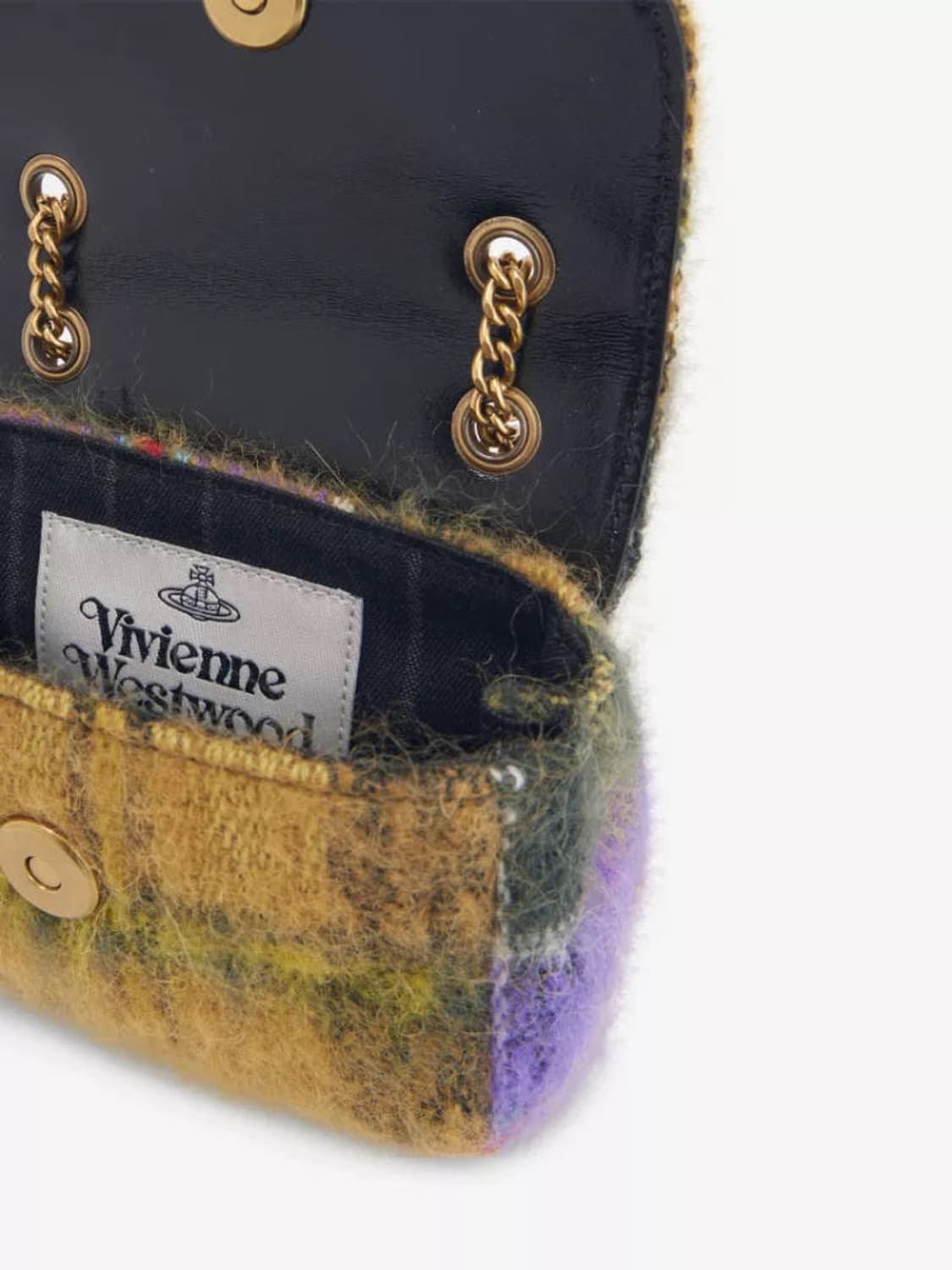 비비안웨스트우드 모헤어 체인 펄스 백 타단체크 상품이미지7