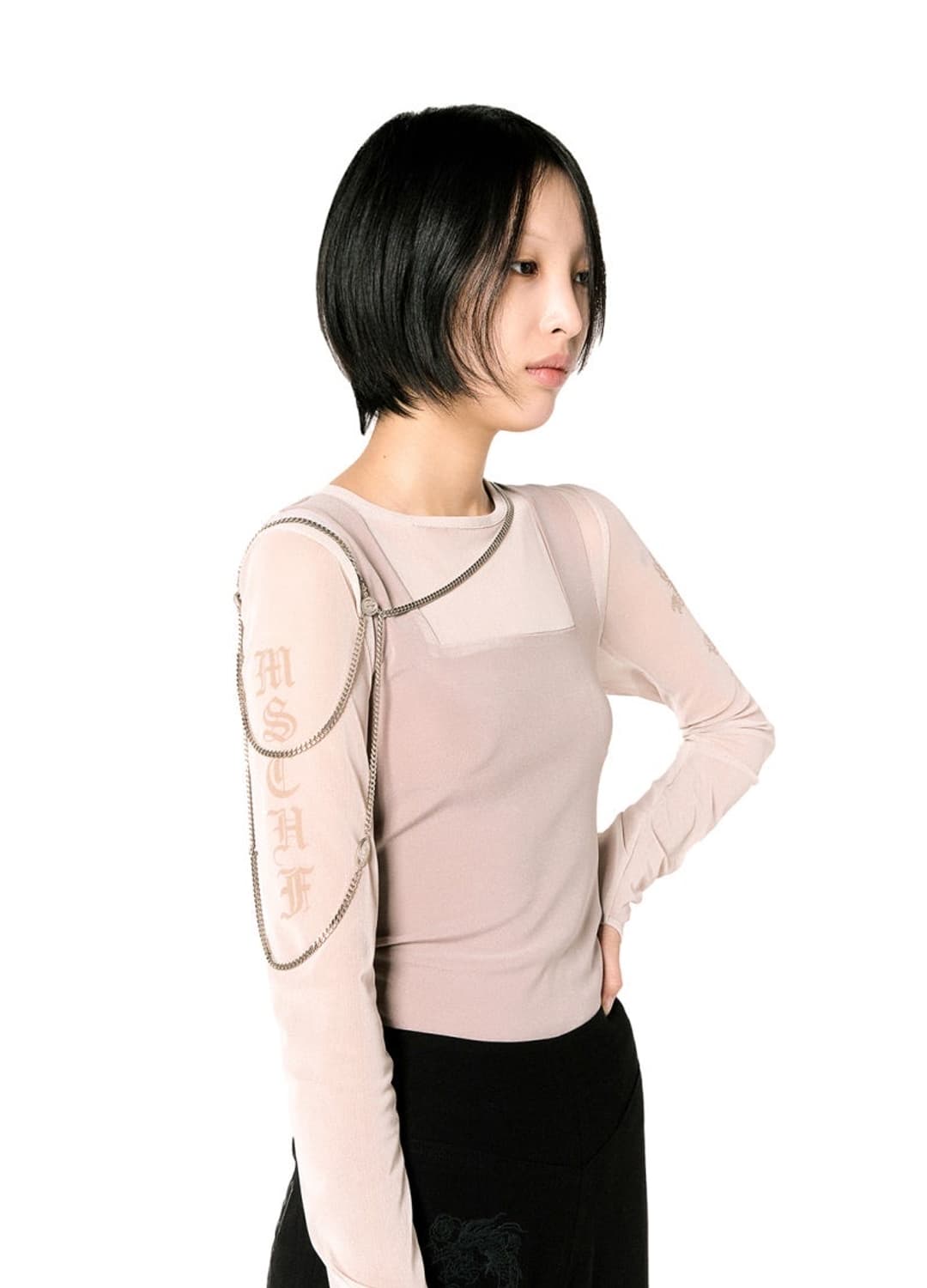 *Rare* 미스치프 메쉬 슬리브 탑 단종 상품이미지3