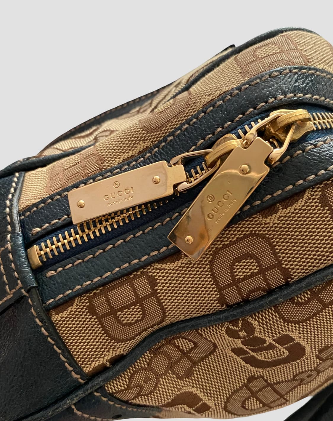 [구찌(Gucci)]블루 모노그램 캔버스 레더 트림 핸드백(정품) 상품이미지7