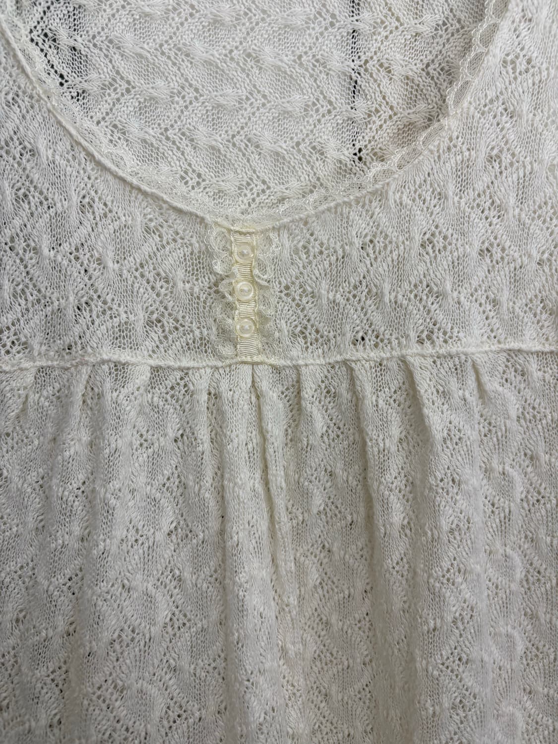 아이보리 레이스 니트 슬리브리스 상품이미지4