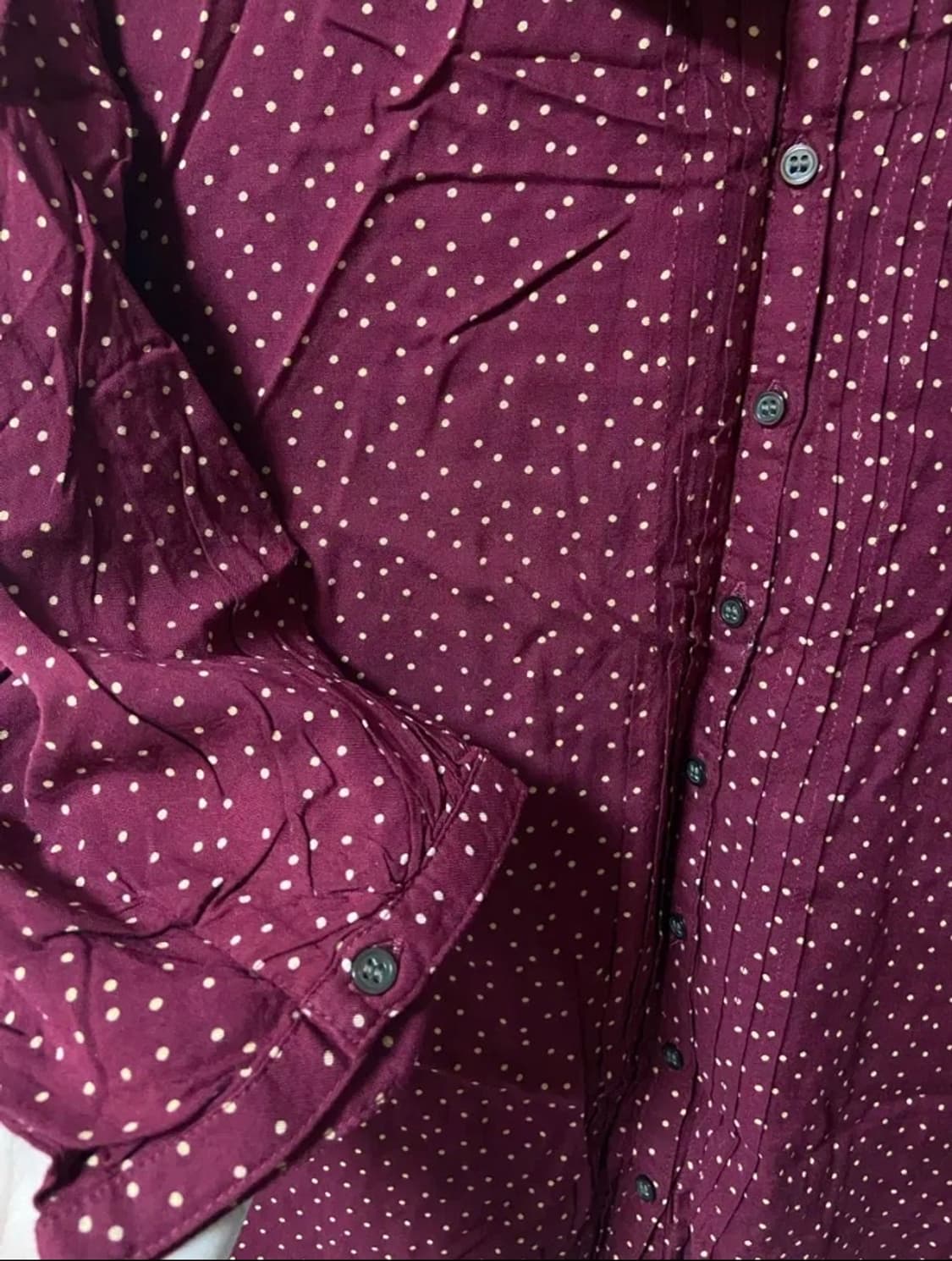 일본 빈티지 모리걸 도트 블라우스 슬리브리스 상품이미지4