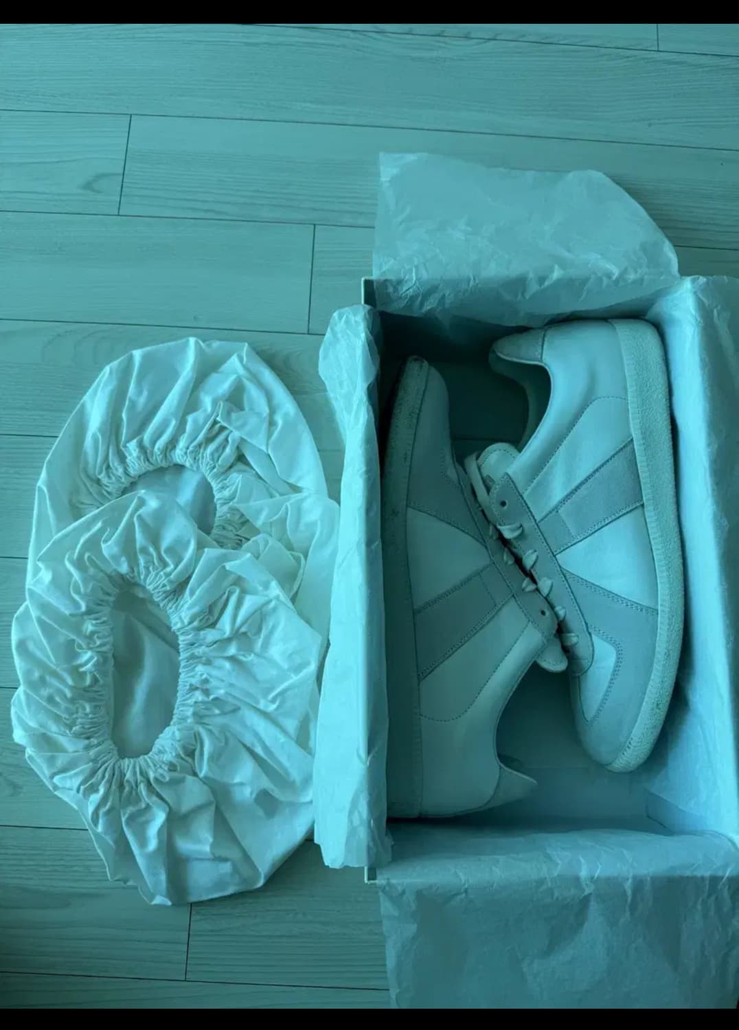 [44] 메종 마르지엘라 카프스킨 레플리카 스니커즈 독일군 화이트 상품이미지4