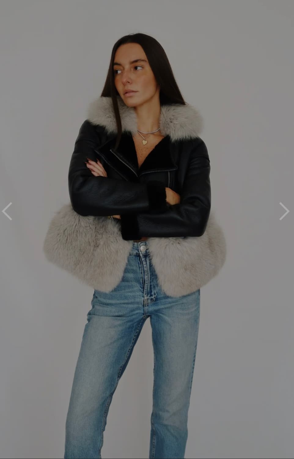 [천연양털/폭스퍼] 블랙 무스탕 라이더 상품이미지2